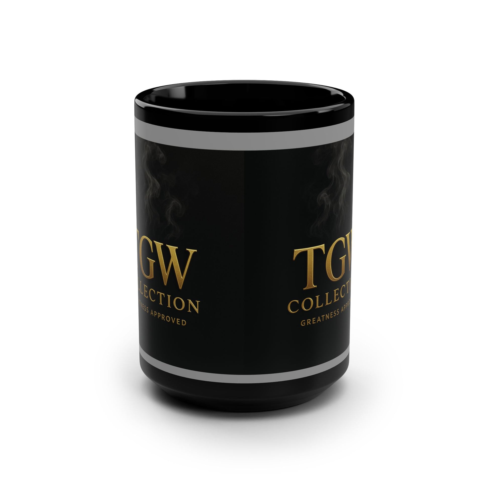 Elegant Black Mug, 15oz Coffee Cup, TGW Collection, Greatness Approved, Perfect Gift for Coffee Lovers, Office Essentials, Unique Home Decor