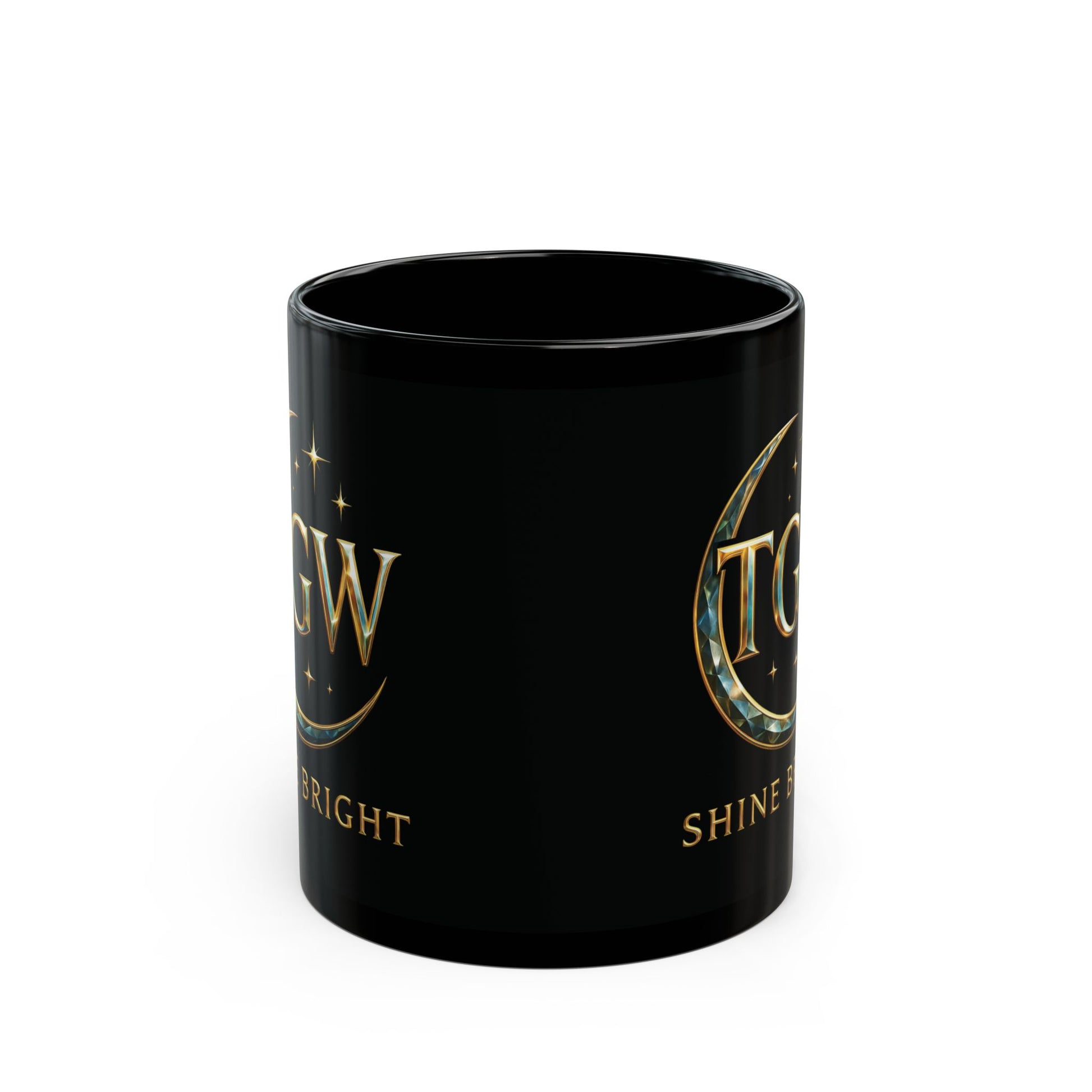 Black Mug - Shine Bright Coffee Cup, Inspirational Gift, Motivational Tea Mug, Home Decor, Office Supplies