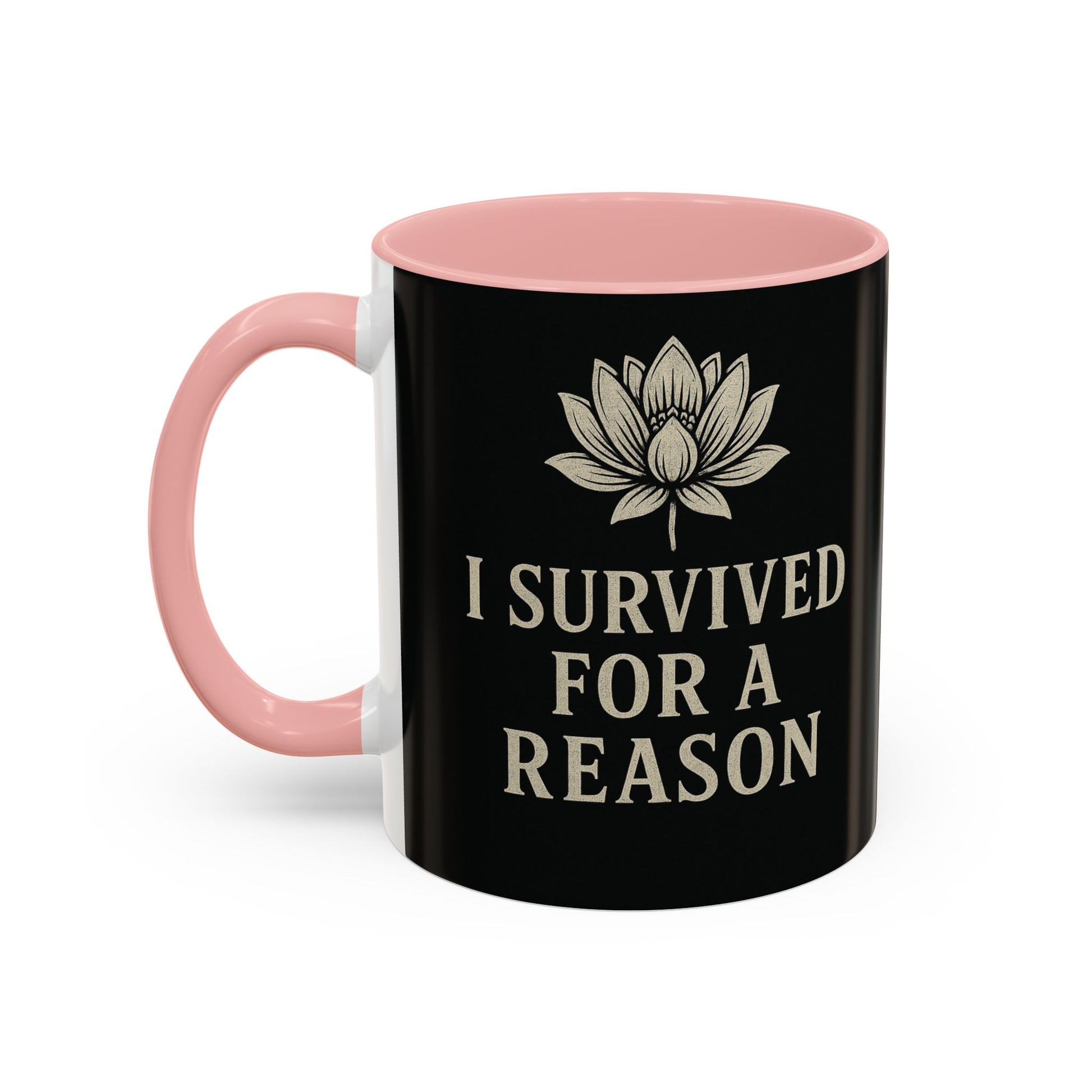 Inspirational Coffee Mug - I Survived for a Reason, Motivational Gift, Personalized Tea Cup, Positive Affirmation, Self-Care Mug