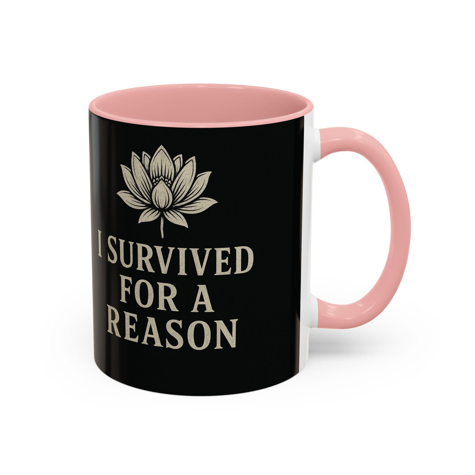 Inspirational Coffee Mug - I Survived for a Reason, Motivational Gift, Personalized Tea Cup, Positive Affirmation, Self-Care Mug