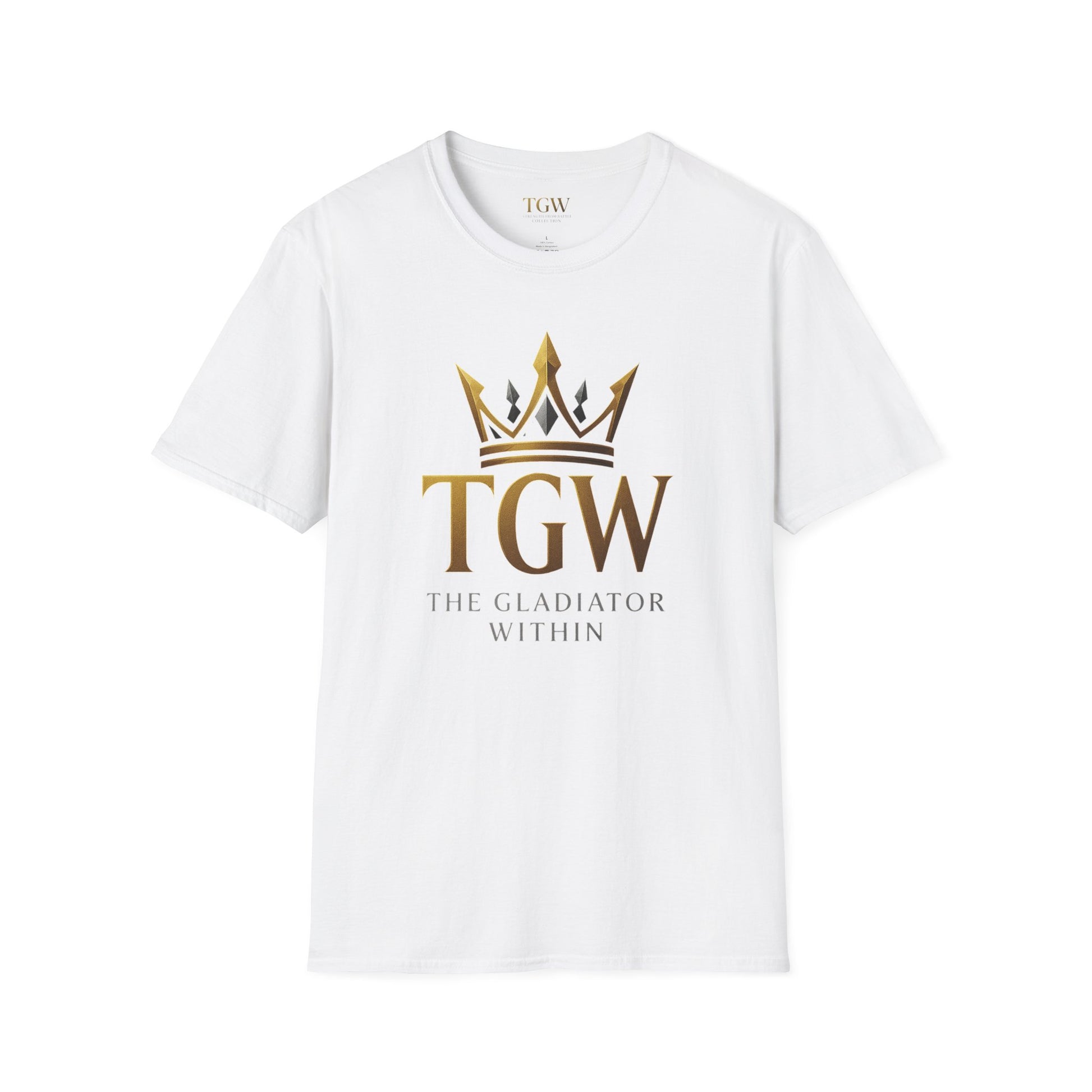 Men Gladiator T-shirt | Motivational Tee, Fitness Shirt, Gift for Him, Empowerment Apparel, Gold Crown Design