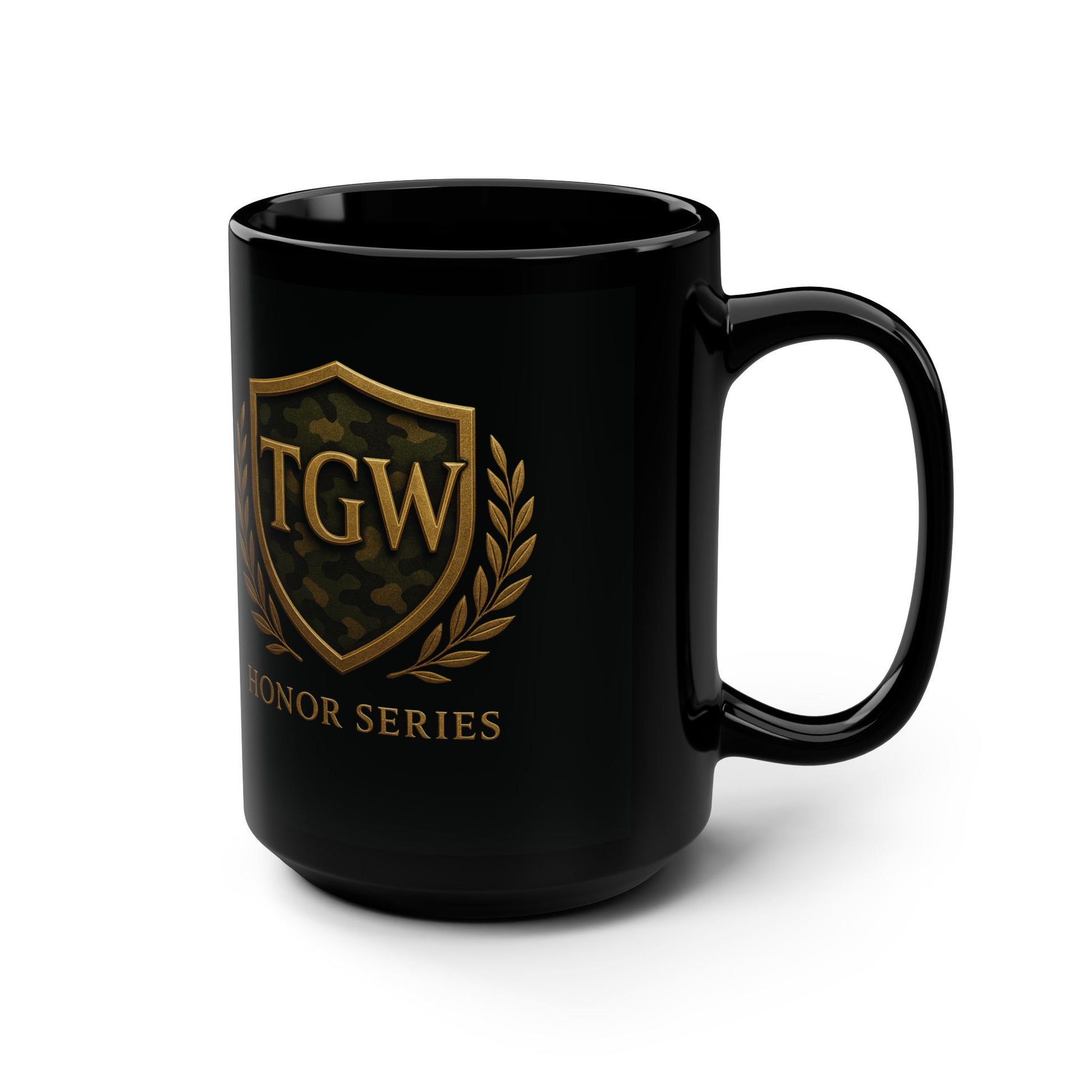 Honor Series Black Mug, 15oz | Personalized Coffee Cup,Home/Office Mug, Unique Design Coffeeware