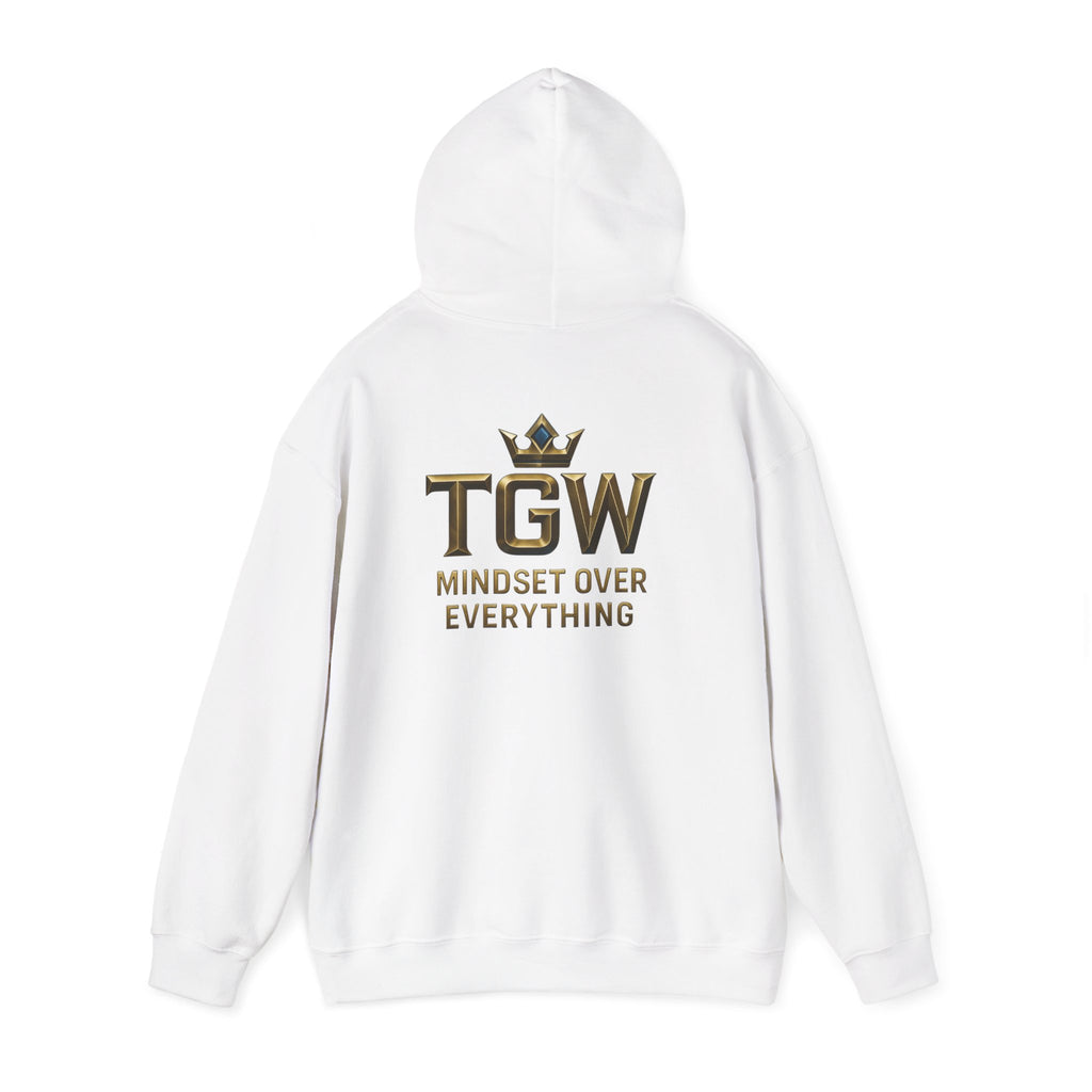 TGW Collection Hooded Sweatshirt: Mindset Over Everything, Style, Cozy Fashion, Gift Idea, Casual, Street-wear