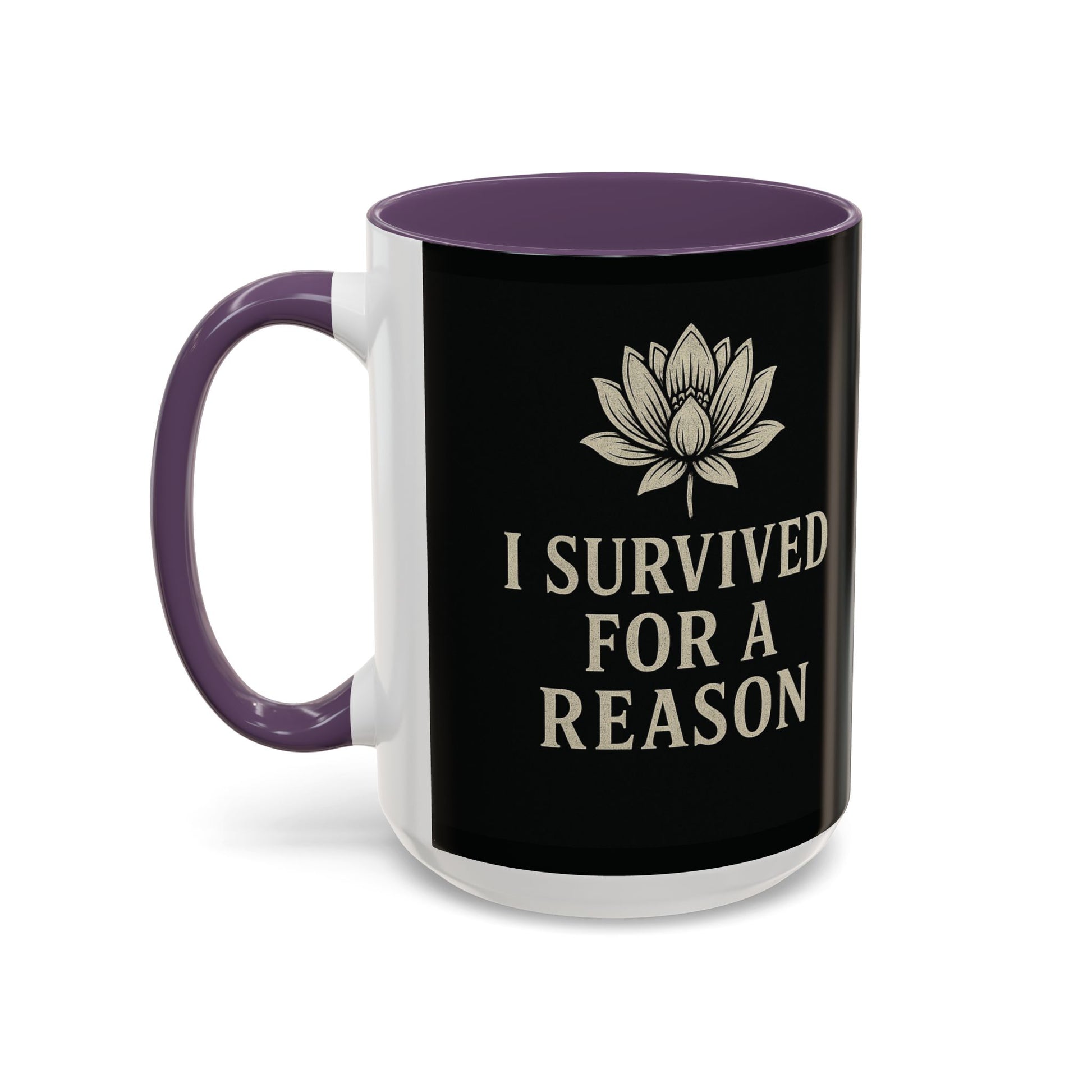 Inspirational Coffee Mug - I Survived for a Reason, Motivational Gift, Personalized Tea Cup, Positive Affirmation, Self-Care Mug
