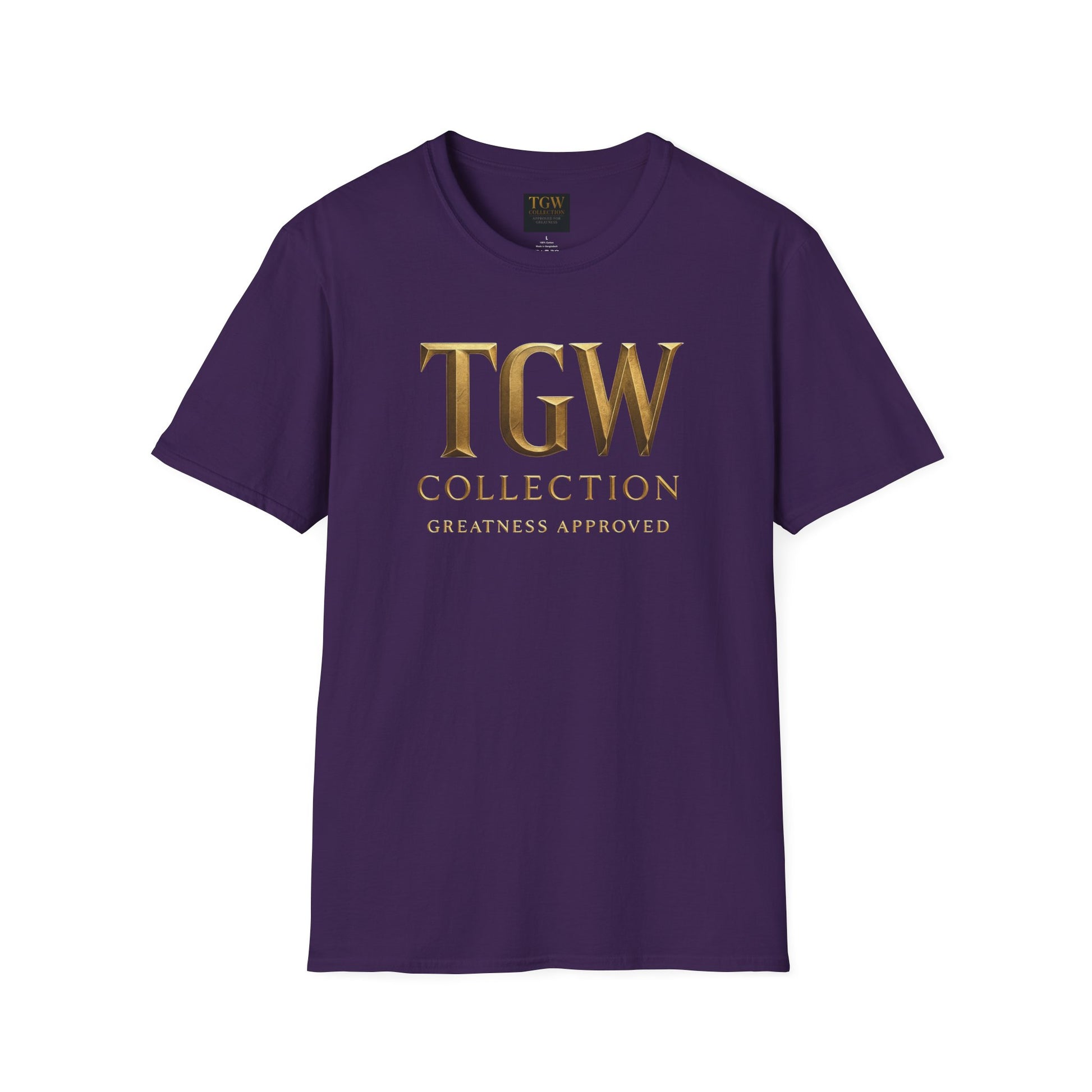 Elegant Gold Lettering Soft style T-Shirt, Casual Tee, Stylish Apparel, Gift for Fashion Lovers, Everyday Wear