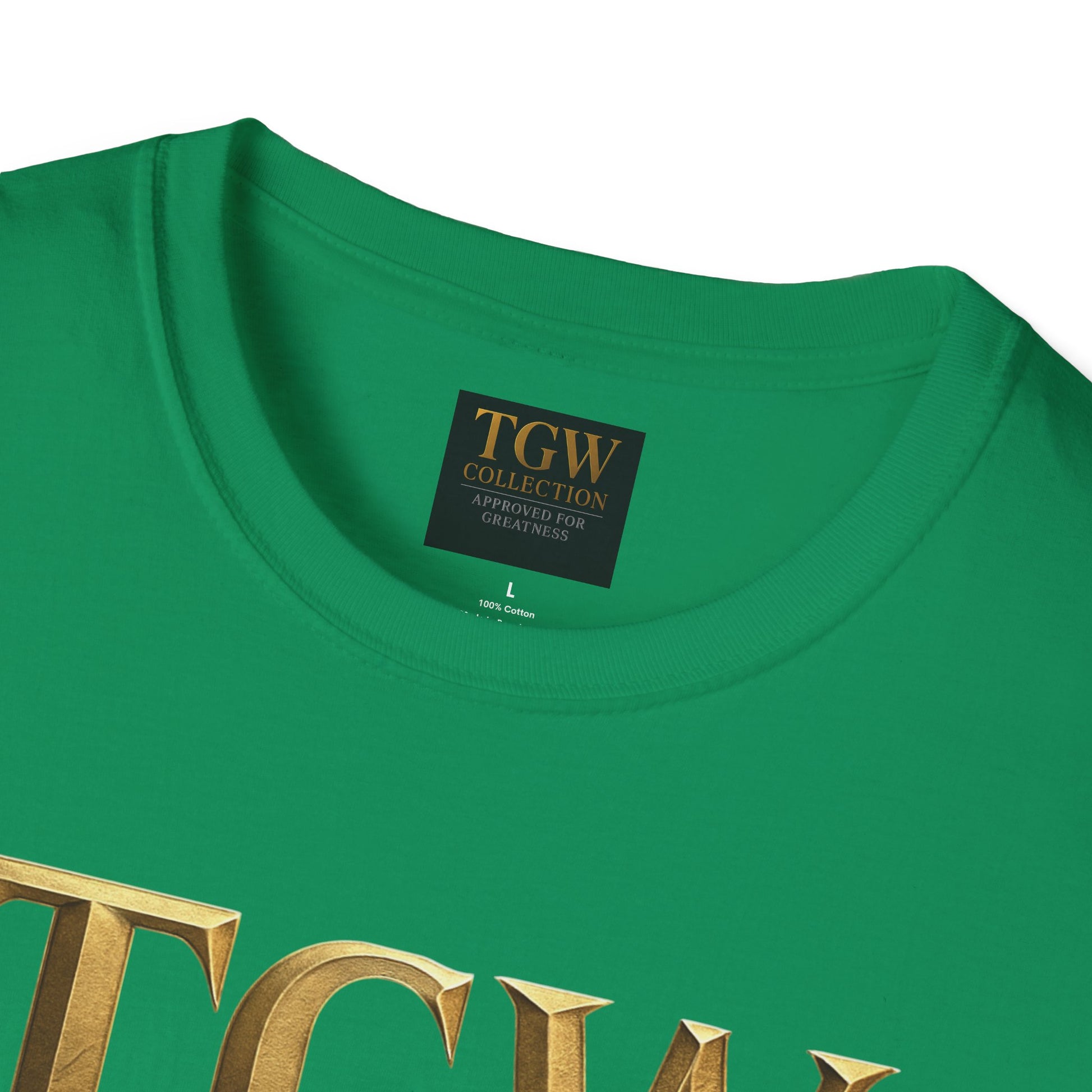 Elegant Gold Lettering Soft style T-Shirt, Casual Tee, Stylish Apparel, Gift for Fashion Lovers, Everyday Wear