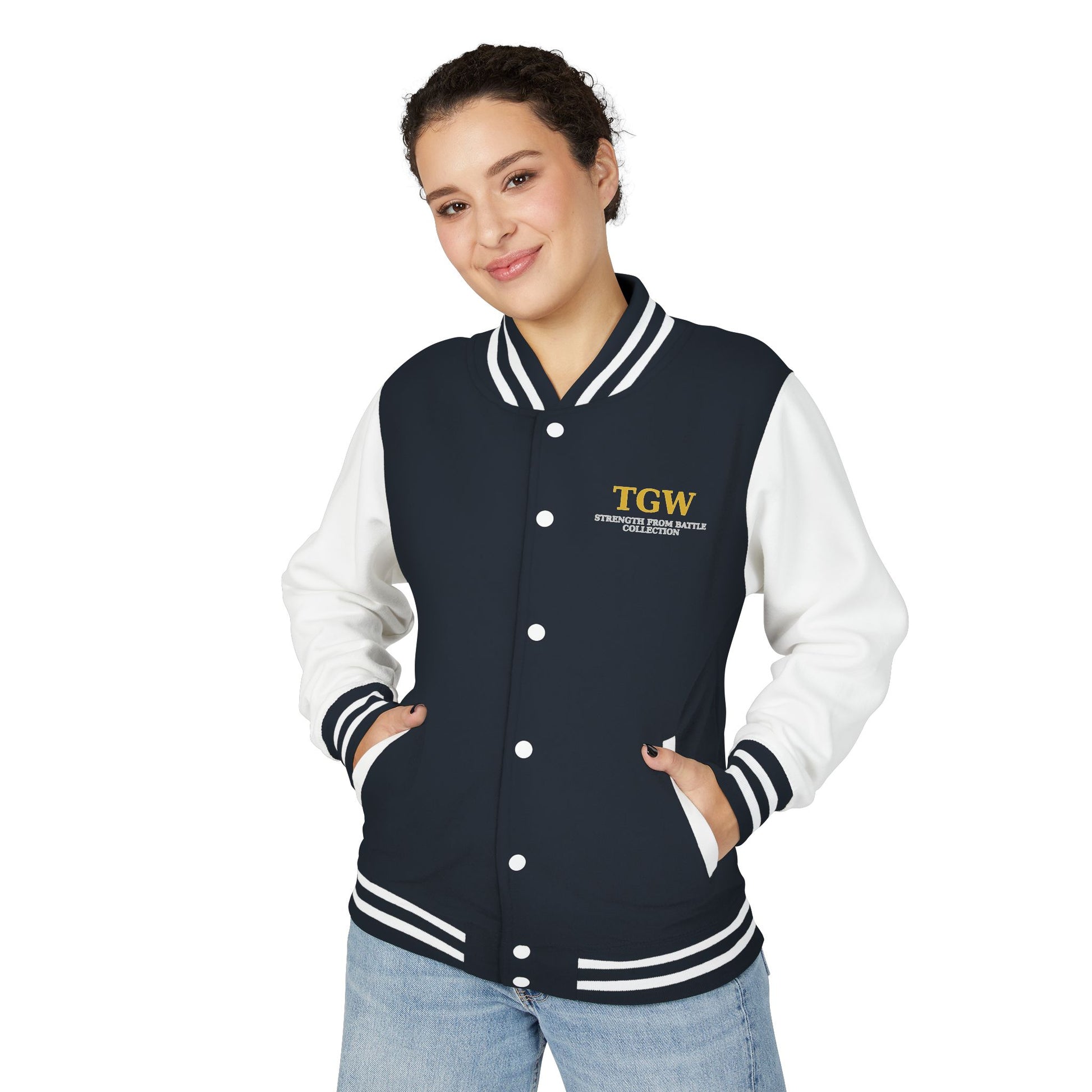 Women Heavyweight Letterman Jacket - Vintage Style Varsity Jacket for Everyday Wear, Sports Events, Graduation, Casual Outings, Team Spirit