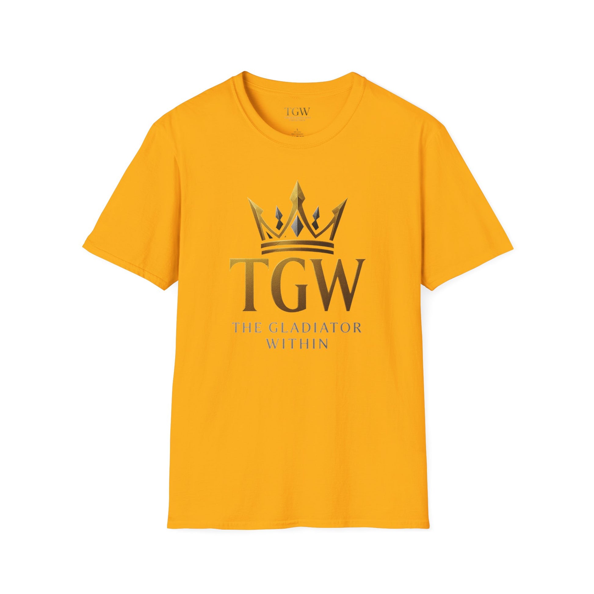 Men Gladiator T-shirt | Motivational Tee, Fitness Shirt, Gift for Him, Empowerment Apparel, Gold Crown Design