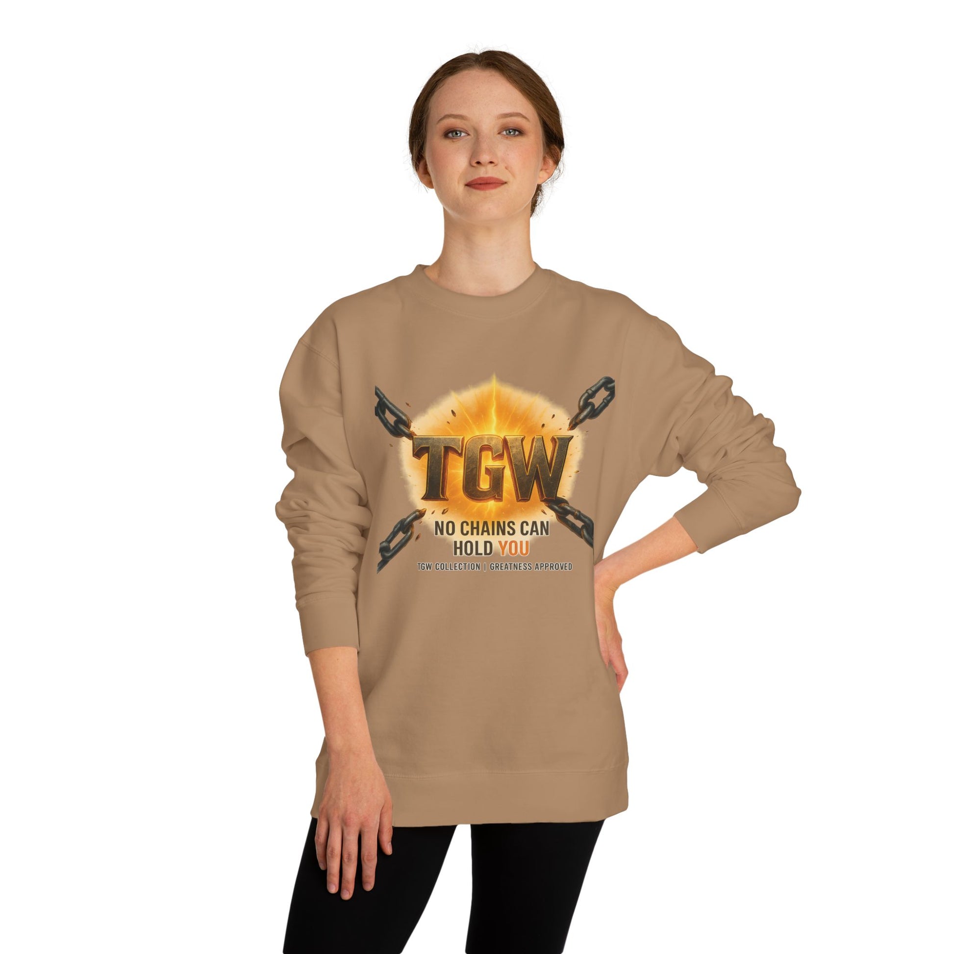 Empowering Crewneck Sweatshirt - "No Chains Can Hold You"