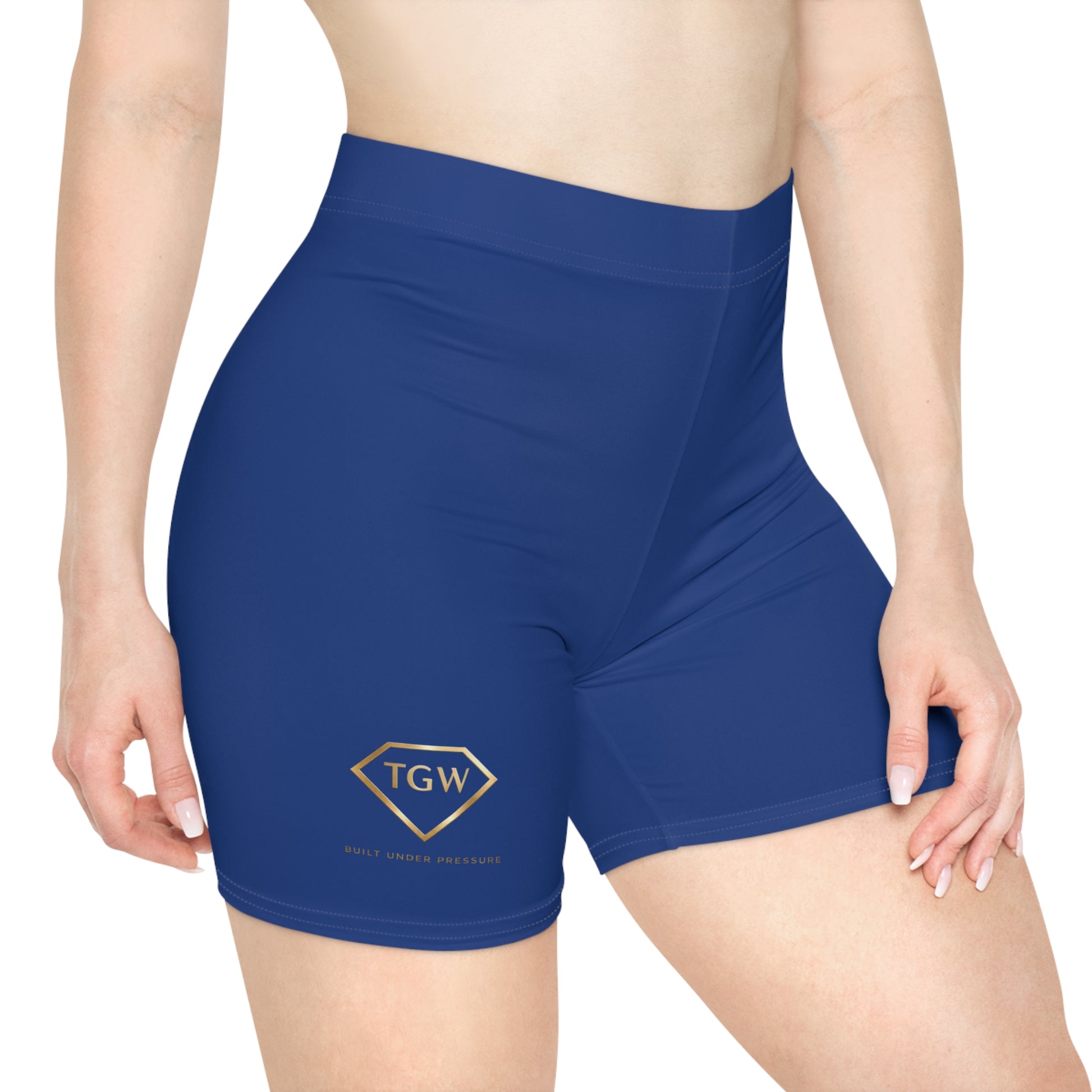 TGW Collection Women's Blue Biker Shorts "Built to Move. Built to Win"