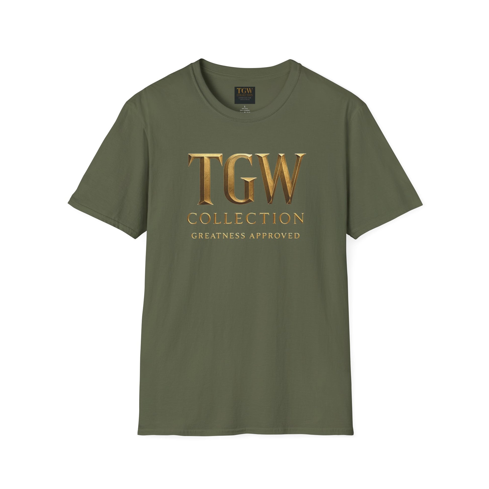Elegant Gold Lettering Soft style T-Shirt, Casual Tee, Stylish Apparel, Gift for Fashion Lovers, Everyday Wear