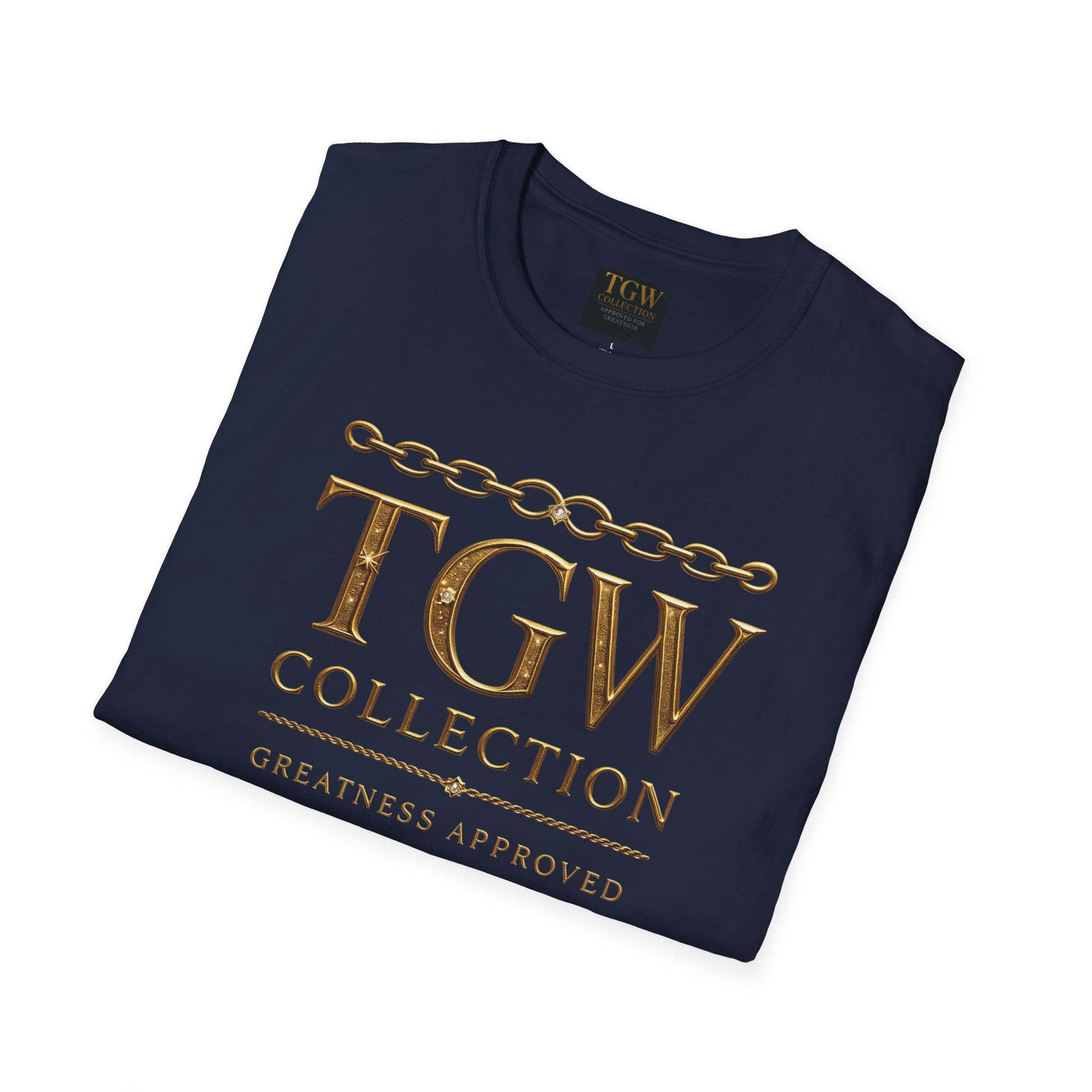 Gold Chain Text T-Shirt, Stylish Tee, Casual Wear, Motivational Shirt