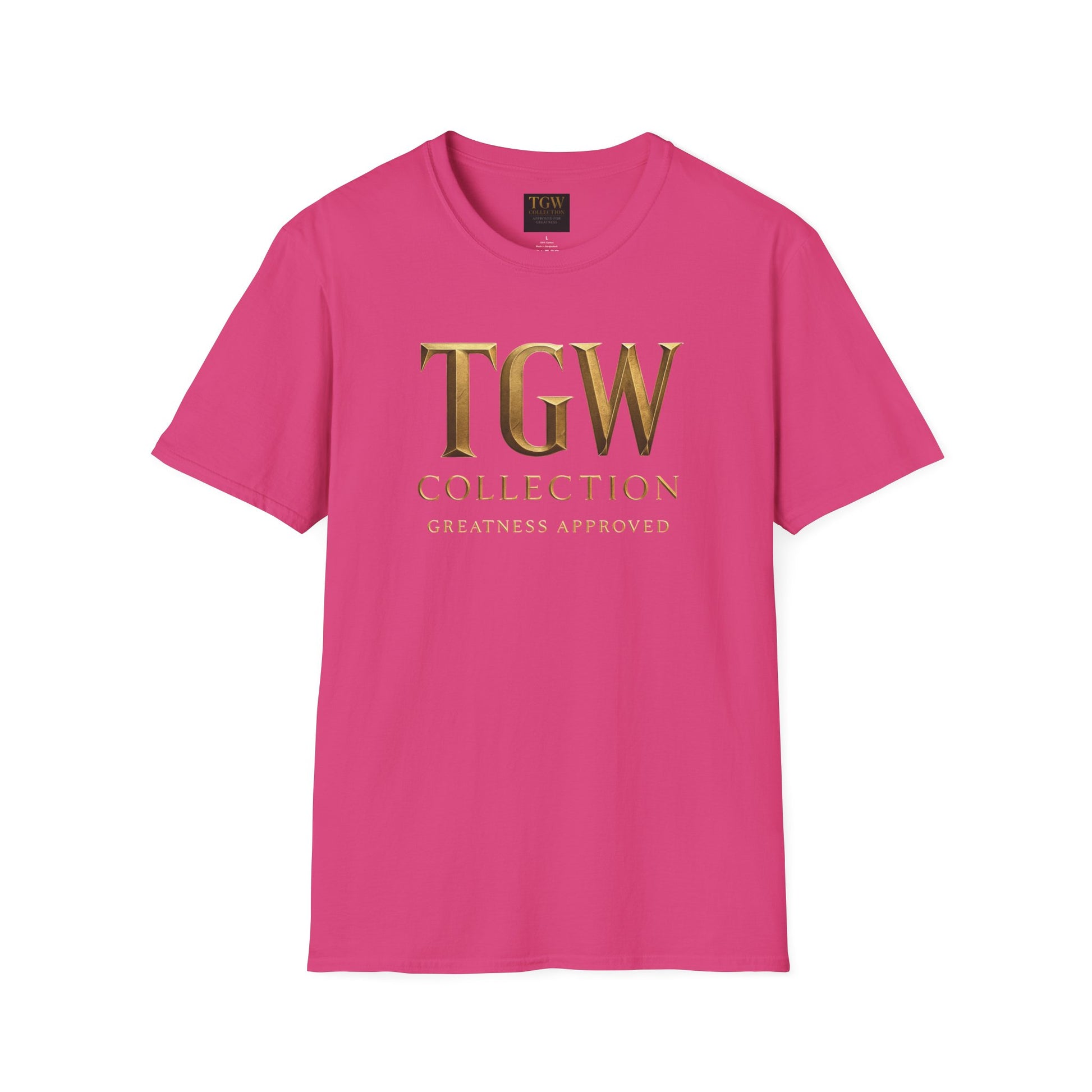 Elegant Gold Lettering Soft style T-Shirt, Casual Tee, Stylish Apparel, Gift for Fashion Lovers, Everyday Wear