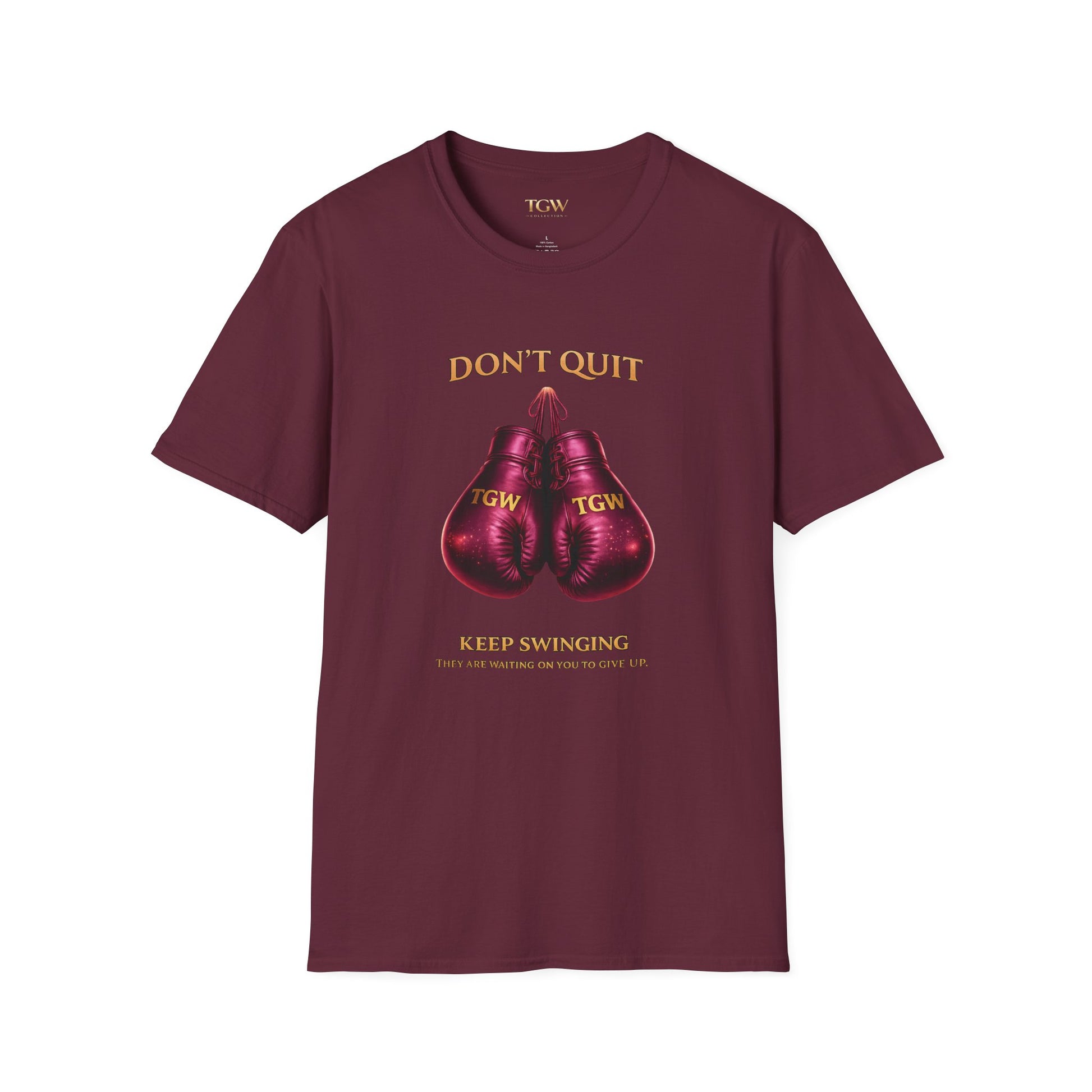 TGW Collection Plum & Gold Boxing Gloves Softstyle T-Shirt