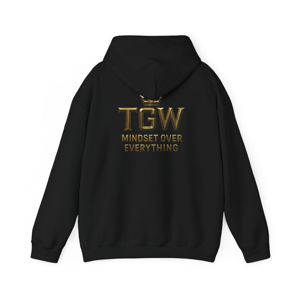 TGW Collection Hooded Sweatshirt: Mindset Over Everything, Style, Cozy Fashion, Gift Idea, Casual, Street-wear