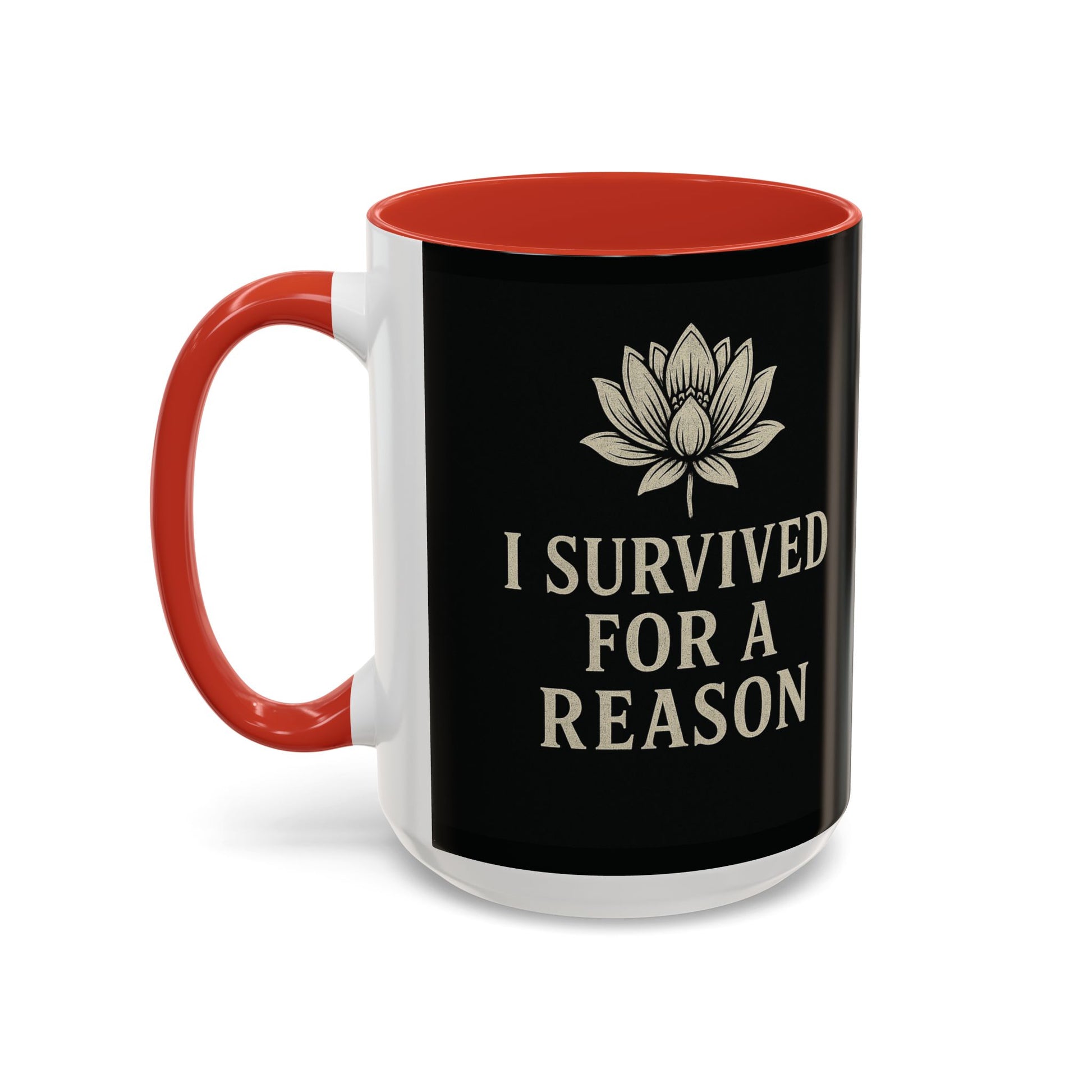 Inspirational Coffee Mug - I Survived for a Reason, Motivational Gift, Personalized Tea Cup, Positive Affirmation, Self-Care Mug