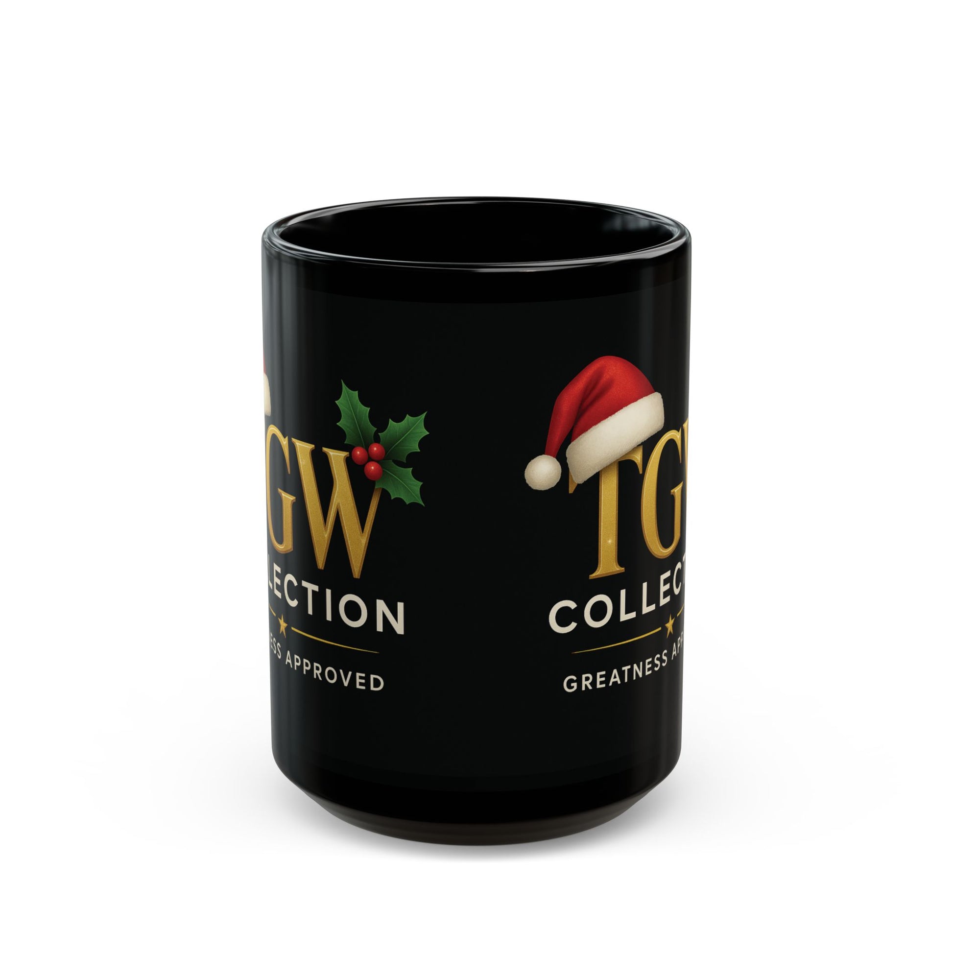 Black Christmas Mug, Holiday Coffee Cup, Xmas Gift, Festive Drinkware, Seasonal Mug, Greatness Approved