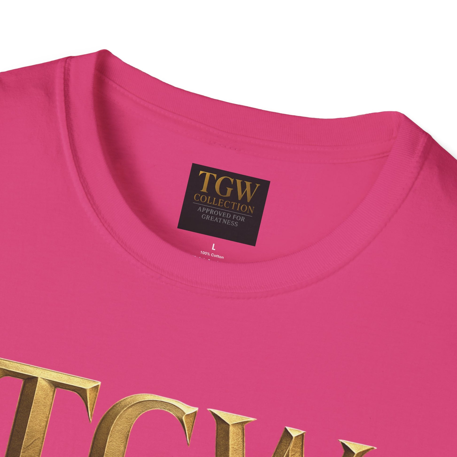 Elegant Gold Lettering Soft style T-Shirt, Casual Tee, Stylish Apparel, Gift for Fashion Lovers, Everyday Wear
