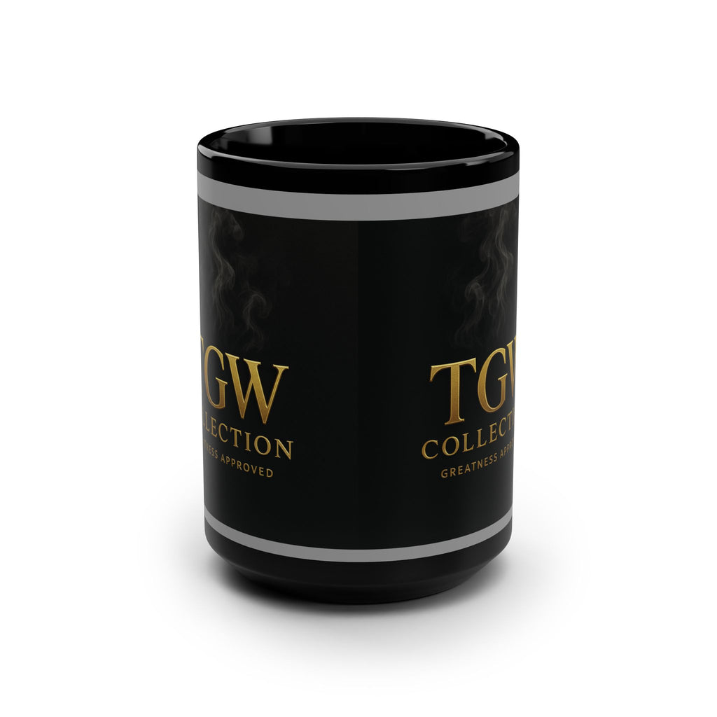 Elegant Black Mug, 15oz Coffee Cup, TGW Collection, Greatness Approved, Perfect Gift for Coffee Lovers, Office Essentials, Unique Home Decor