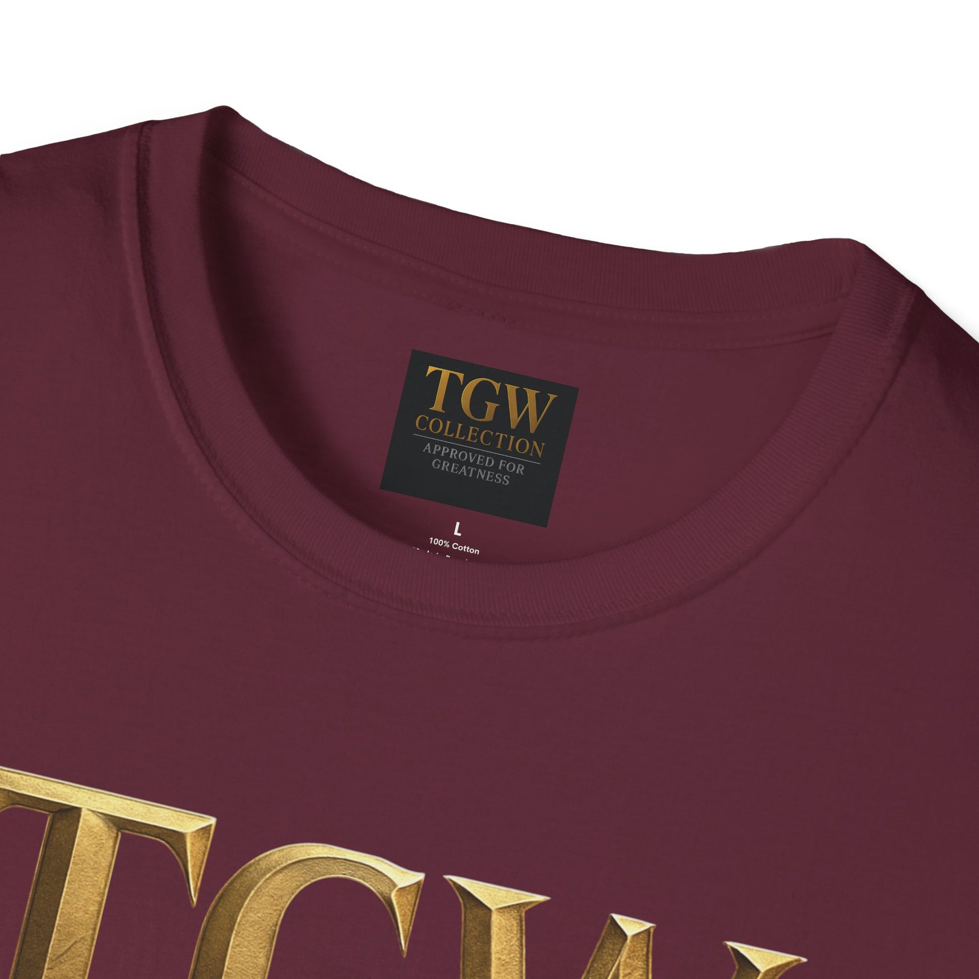 Elegant Gold Lettering Soft style T-Shirt, Casual Tee, Stylish Apparel, Gift for Fashion Lovers, Everyday Wear