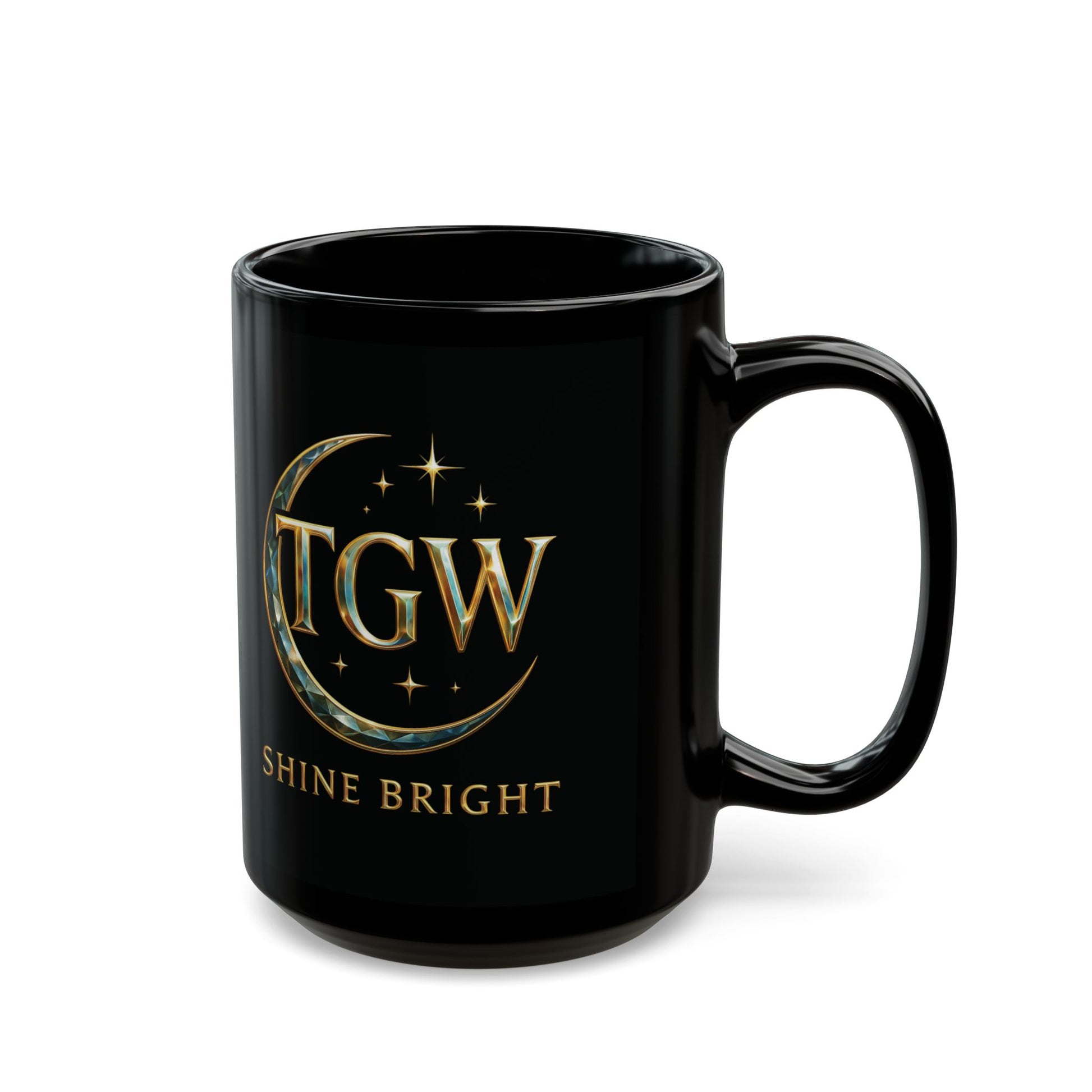 Black Mug - Shine Bright Coffee Cup, Inspirational Gift, Motivational Tea Mug, Home Decor, Office Supplies
