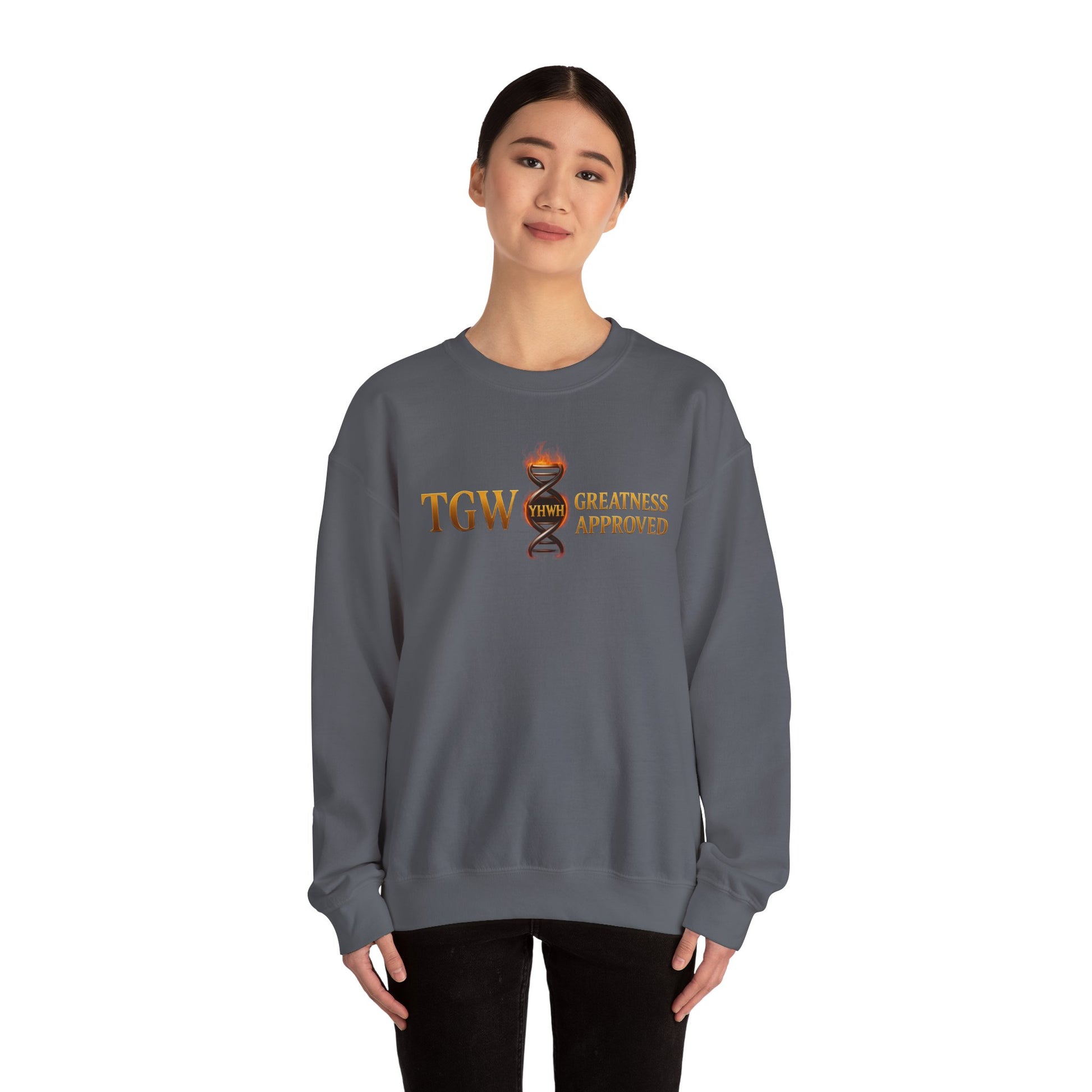 Greatness Approved Sweatshirt, Cozy Sweatshirt, Inspirational Crew neck, Gift for Dreamers, Winter Essentials, Motivational Apparel