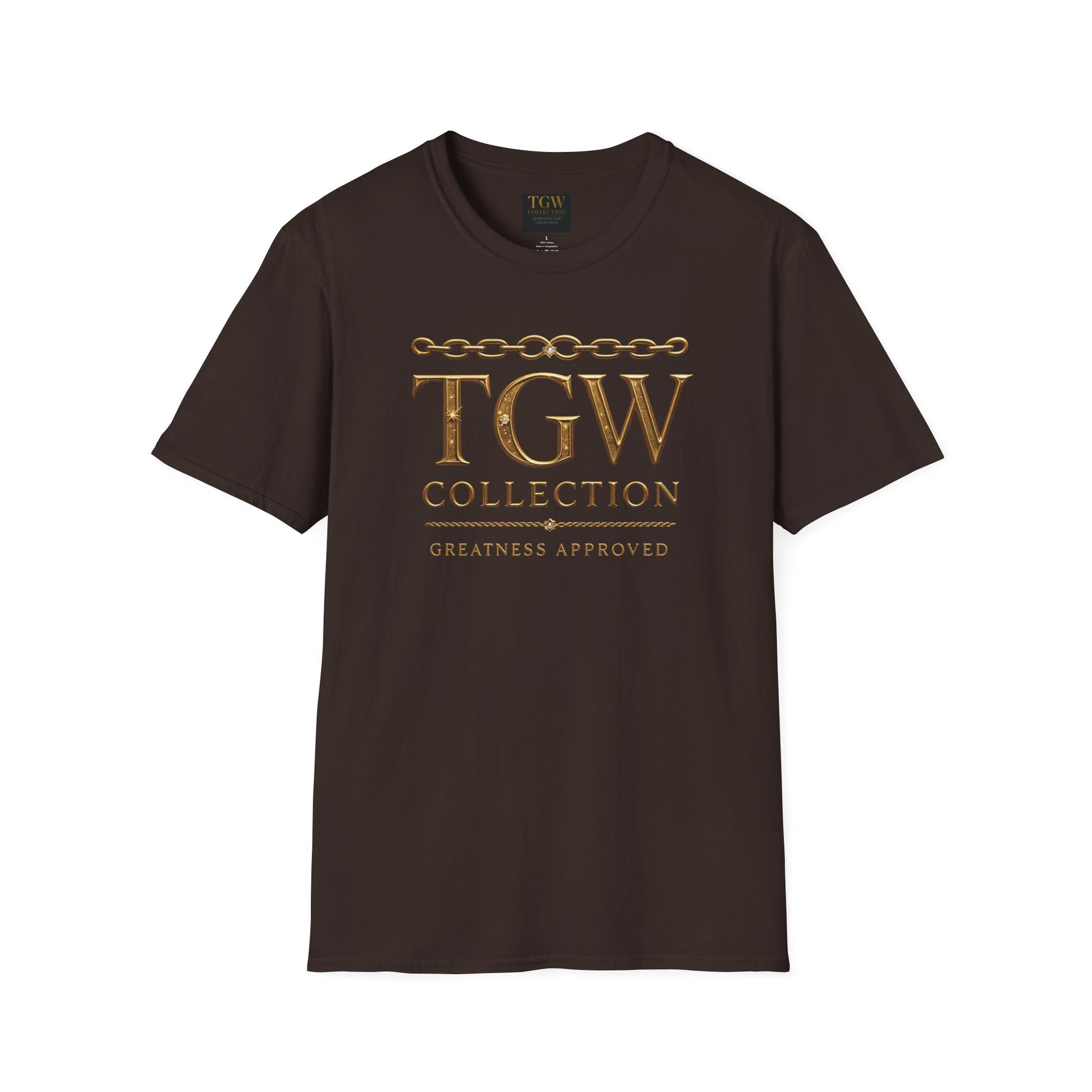 Gold Chain Text T-Shirt, Stylish Tee, Casual Wear, Motivational Shirt