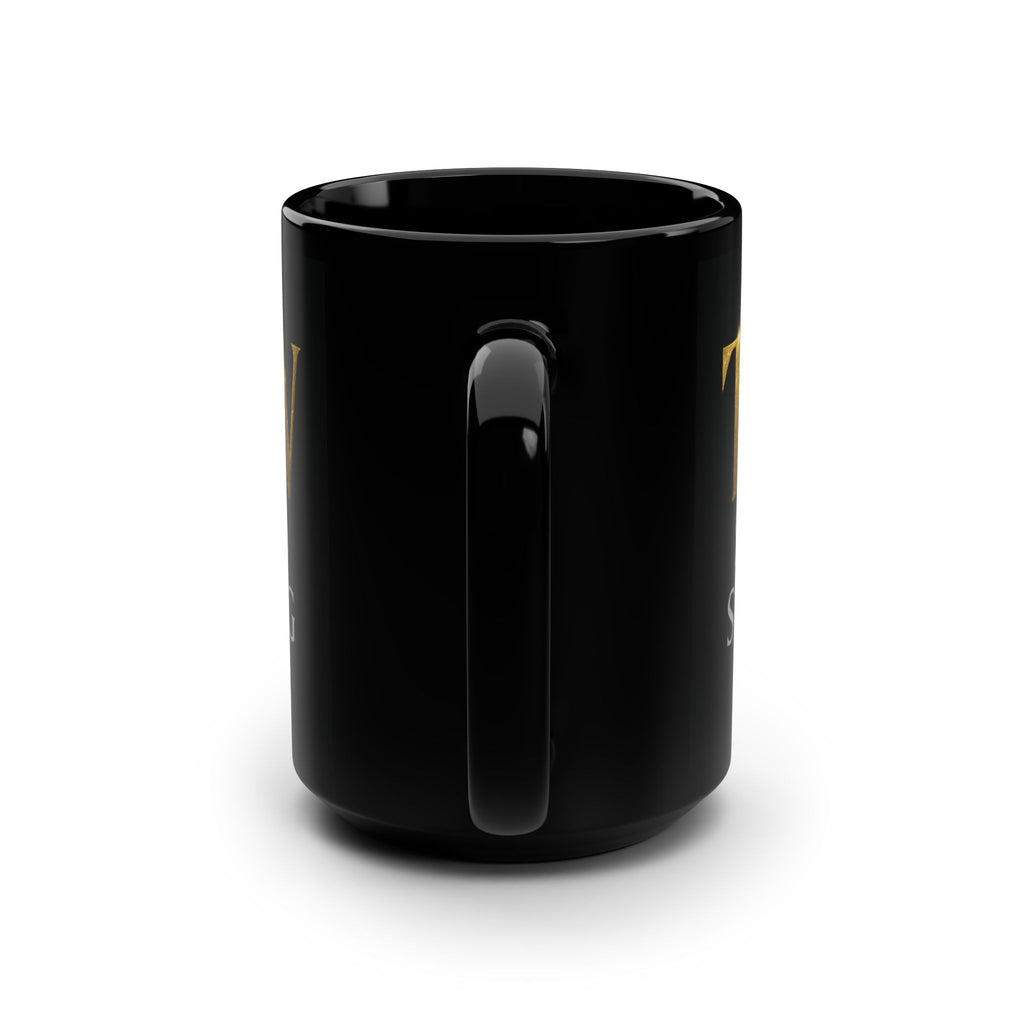 Empowering Black Mug, Motivational Coffee Cup, TGW Stand Strong, Self-Expression, Gift for Friends, Inspirational Tea Mug