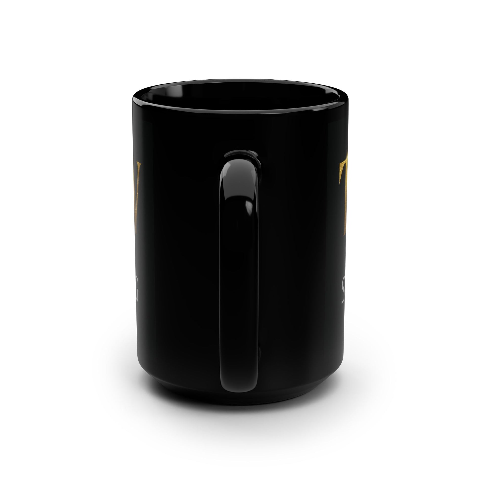 Empowering Black Mug, Motivational Coffee Cup, TGW Stand Strong, Self-Expression, Gift for Friends, Inspirational Tea Mug