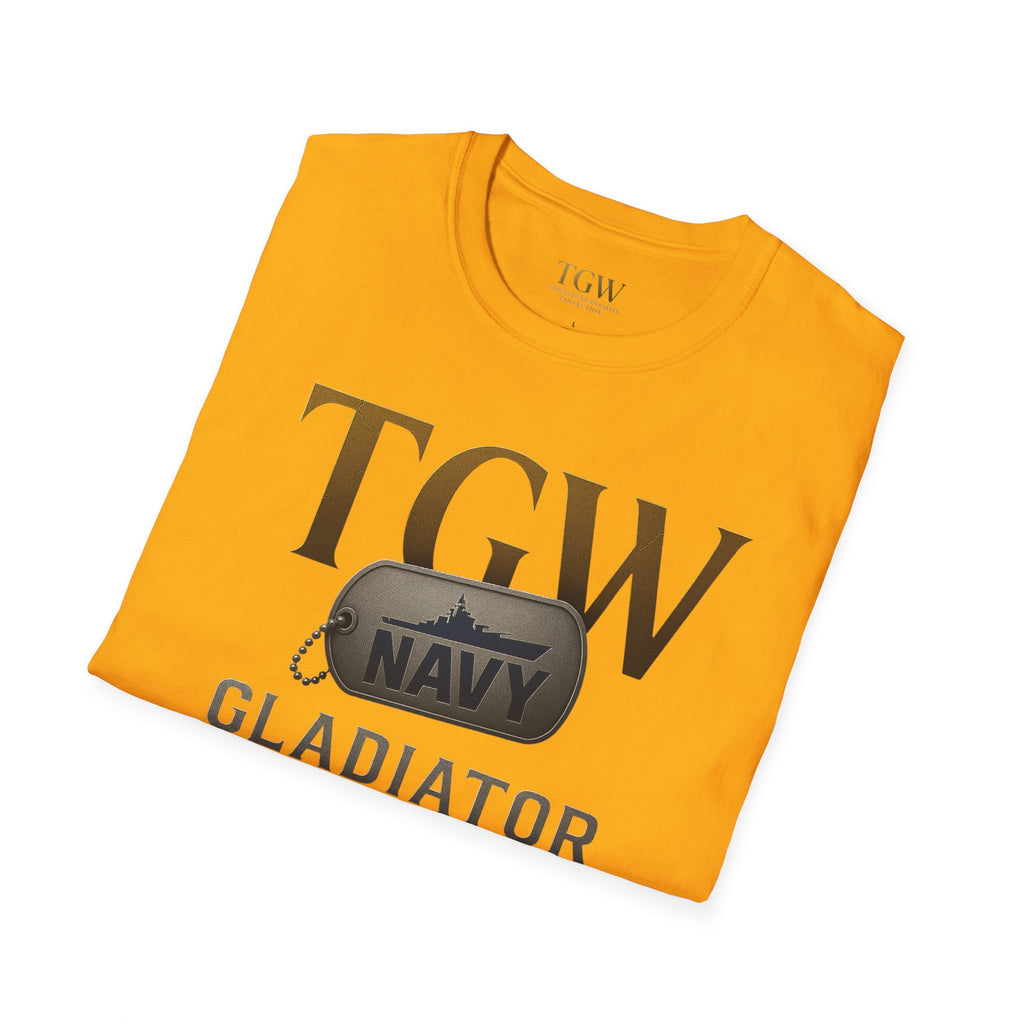 Navy Gladiator Within T-Shirt, Softstyle Tee for Veterans, Motivational Shirt, Gift for Military Families, Casual Everyday Wear
