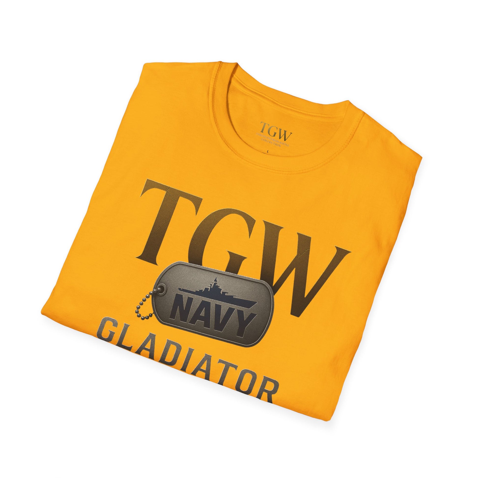 Navy Gladiator Within T-Shirt, Softstyle Tee for Veterans, Motivational Shirt, Gift for Military Families, Casual Everyday Wear