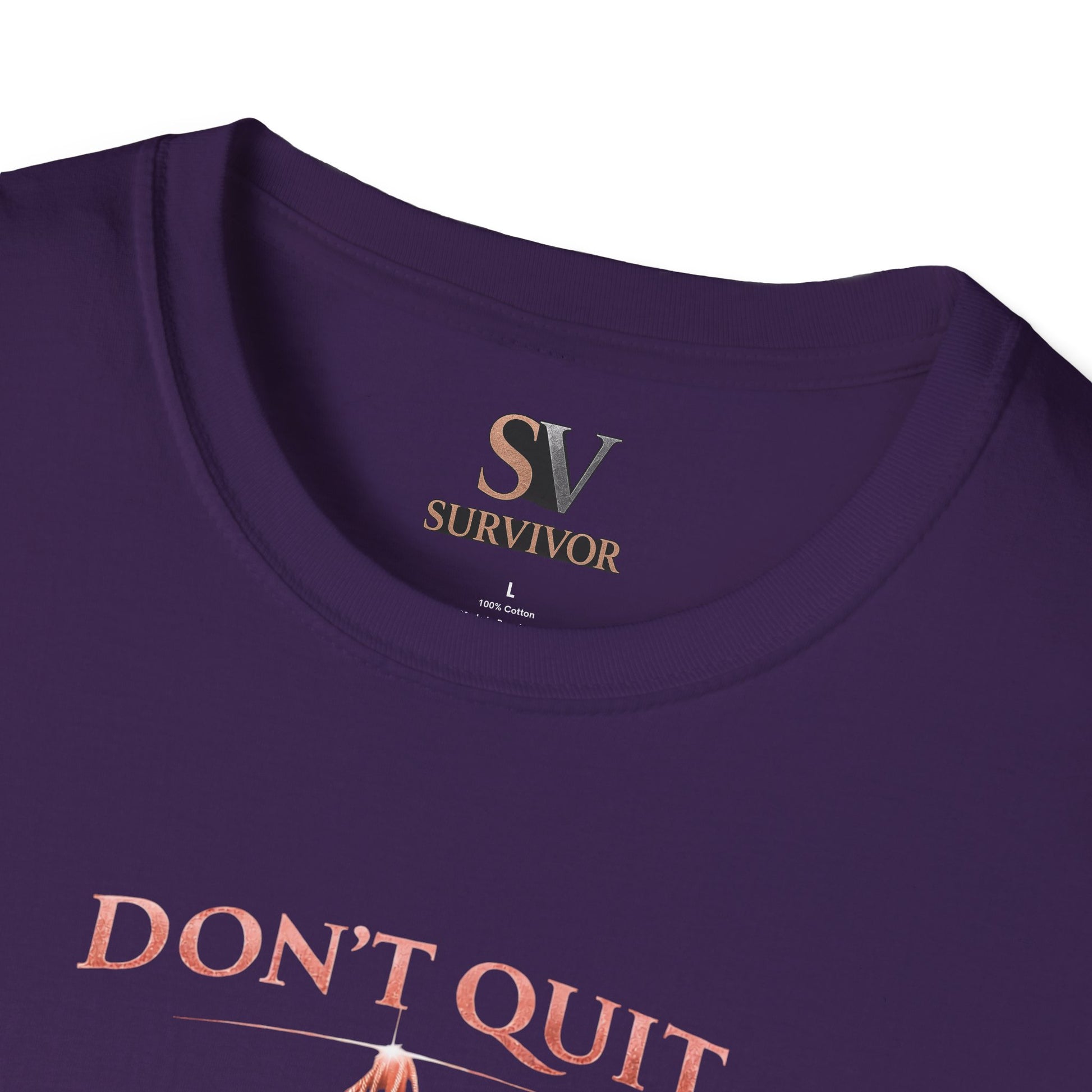Rose Gold Energy Fight and Never Quit -  Softstyle T-Shirt
