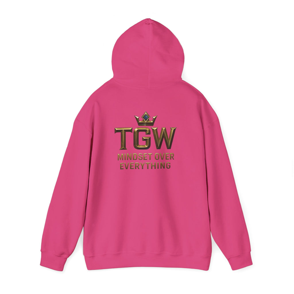 TGW Collection Hooded Sweatshirt: Mindset Over Everything, Style, Cozy Fashion, Gift Idea, Casual, Street-wear