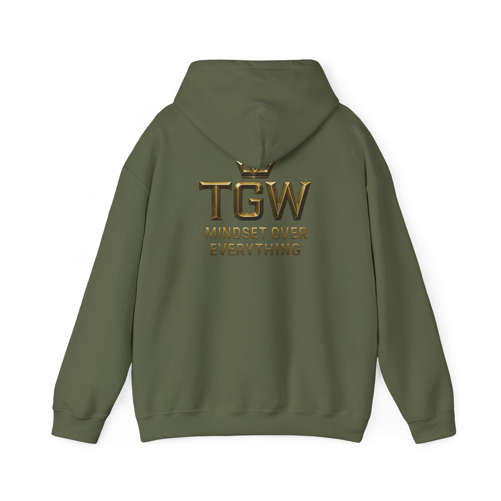 TGW Collection Hooded Sweatshirt: Mindset Over Everything, Style, Cozy Fashion, Gift Idea, Casual, Street-wear