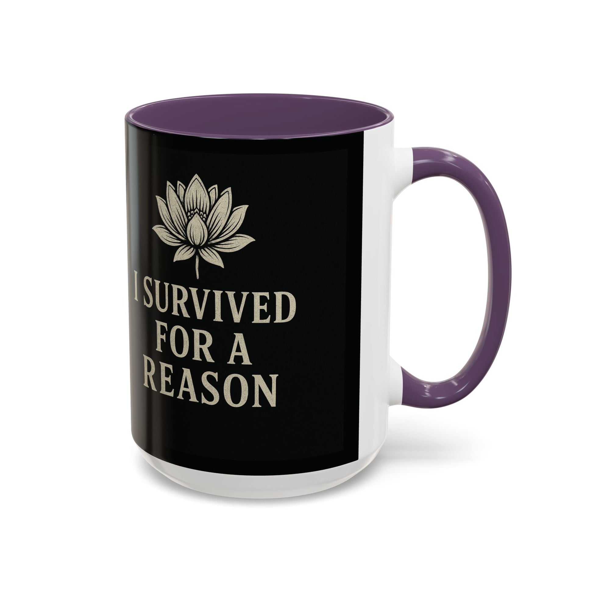 Inspirational Coffee Mug - I Survived for a Reason, Motivational Gift, Personalized Tea Cup, Positive Affirmation, Self-Care Mug
