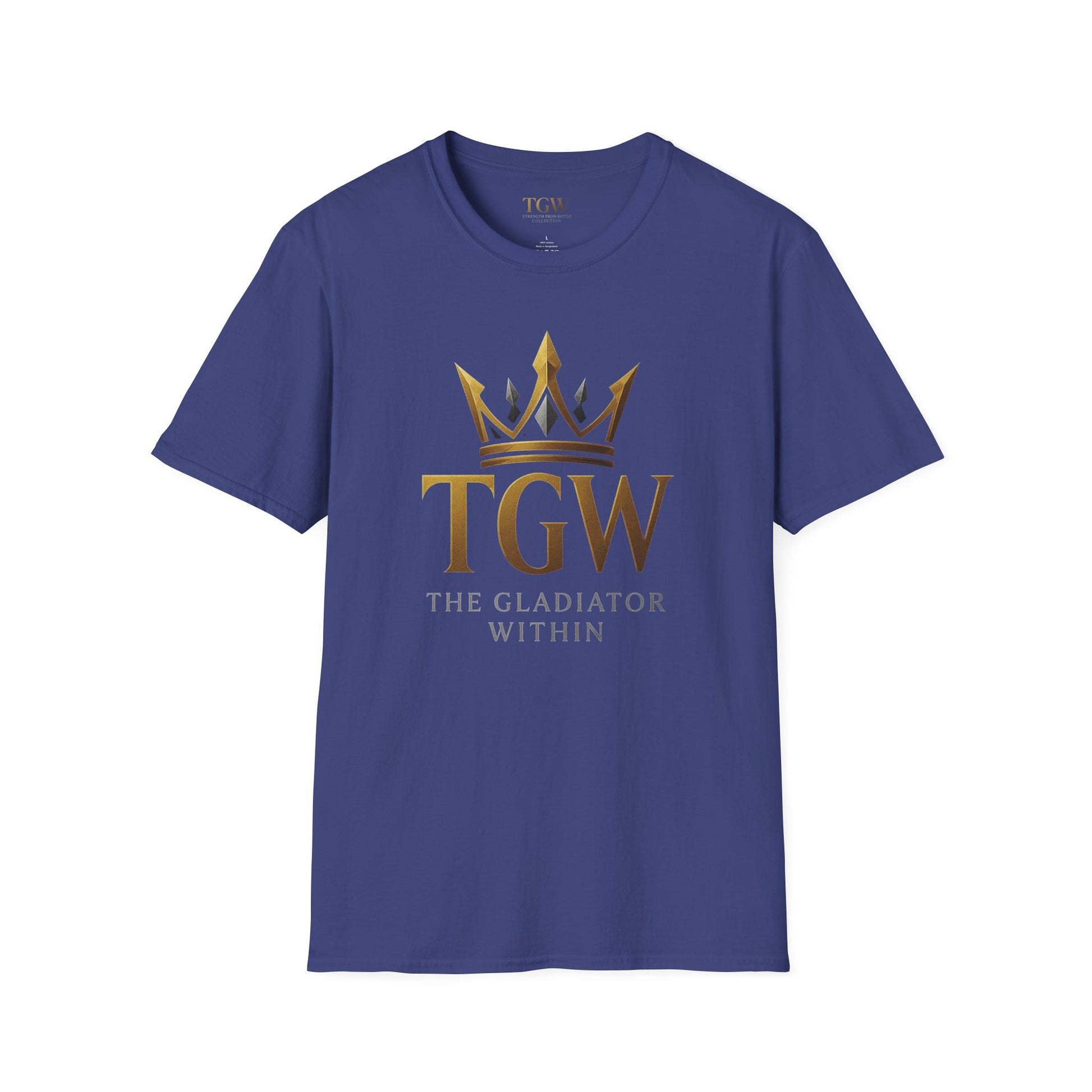Men Gladiator T-shirt | Motivational Tee, Fitness Shirt, Gift for Him, Empowerment Apparel, Gold Crown Design