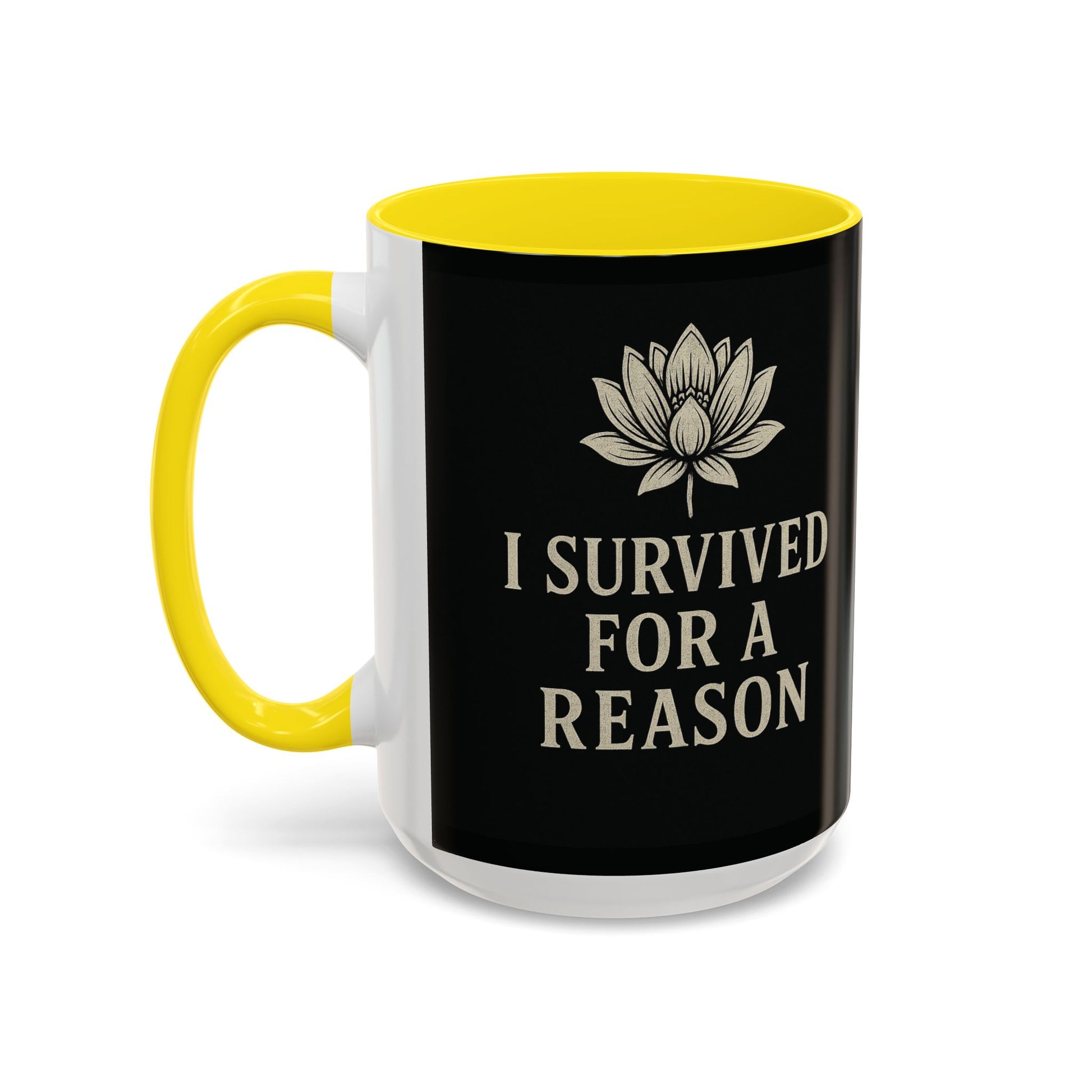 Inspirational Coffee Mug - I Survived for a Reason, Motivational Gift, Personalized Tea Cup, Positive Affirmation, Self-Care Mug