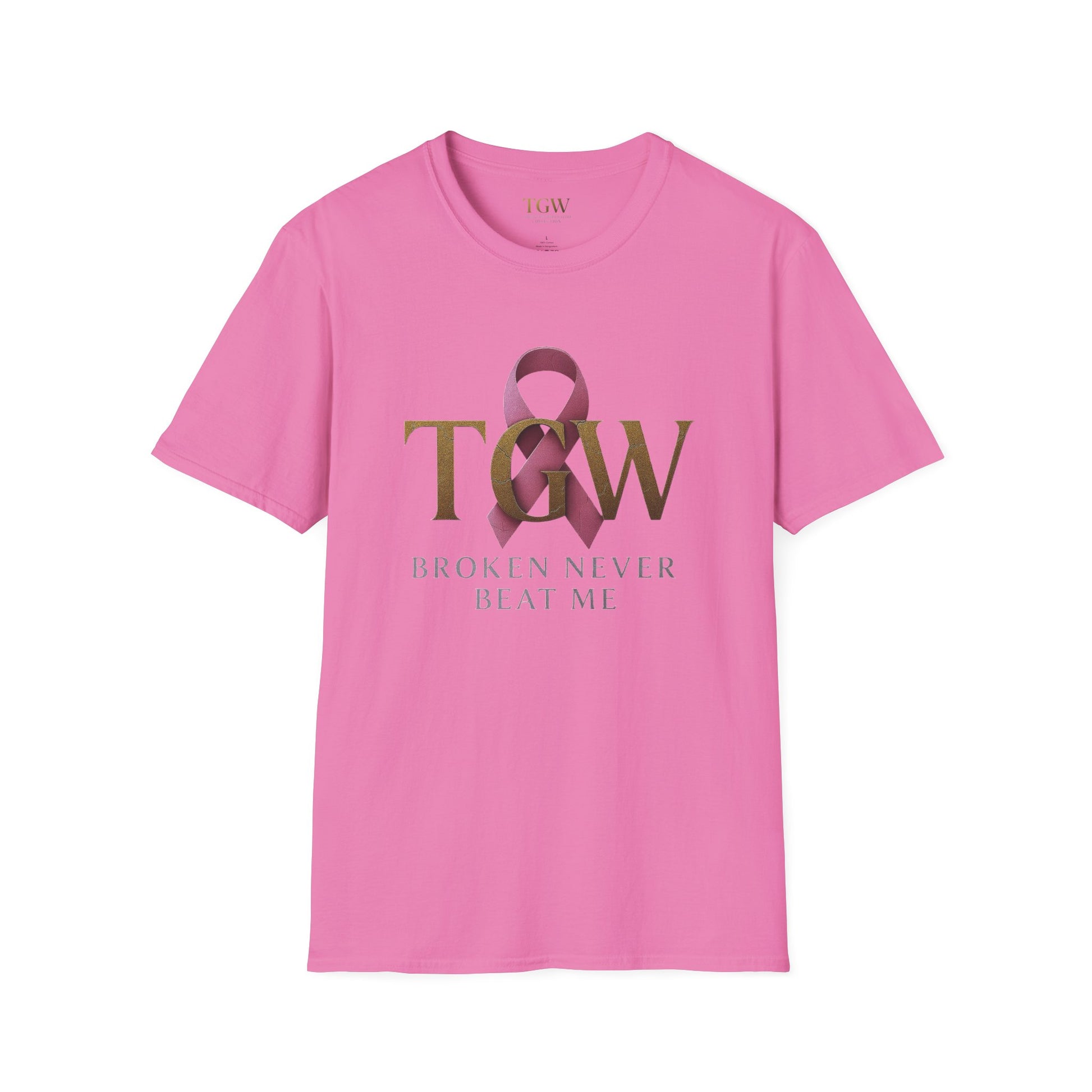 Inspirational T-Shirt: "Broken Never Beat Me" | Motivation, Support, Awareness, Gift for Her, Cancer Survivor