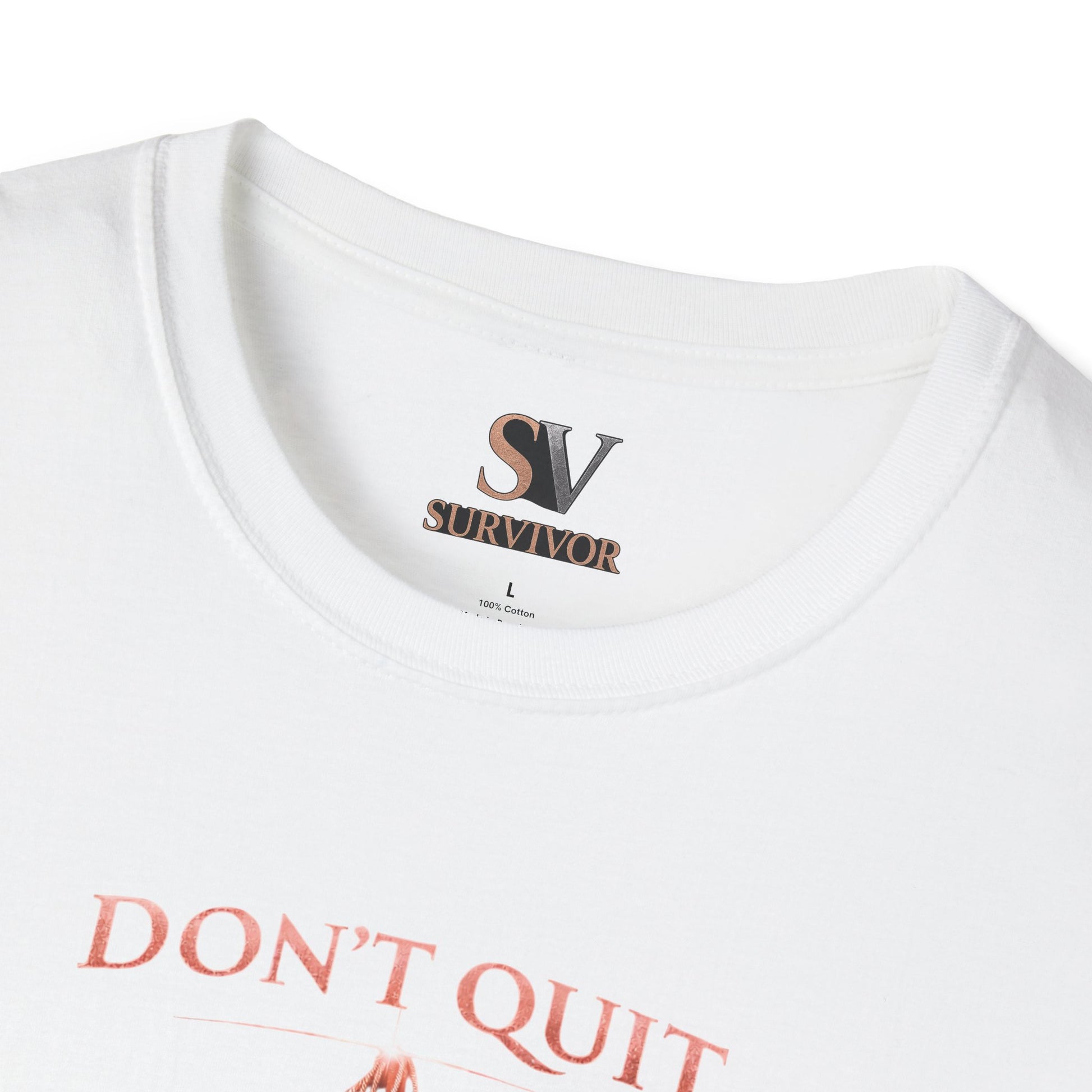 Rose Gold Energy Fight and Never Quit -  Softstyle T-Shirt