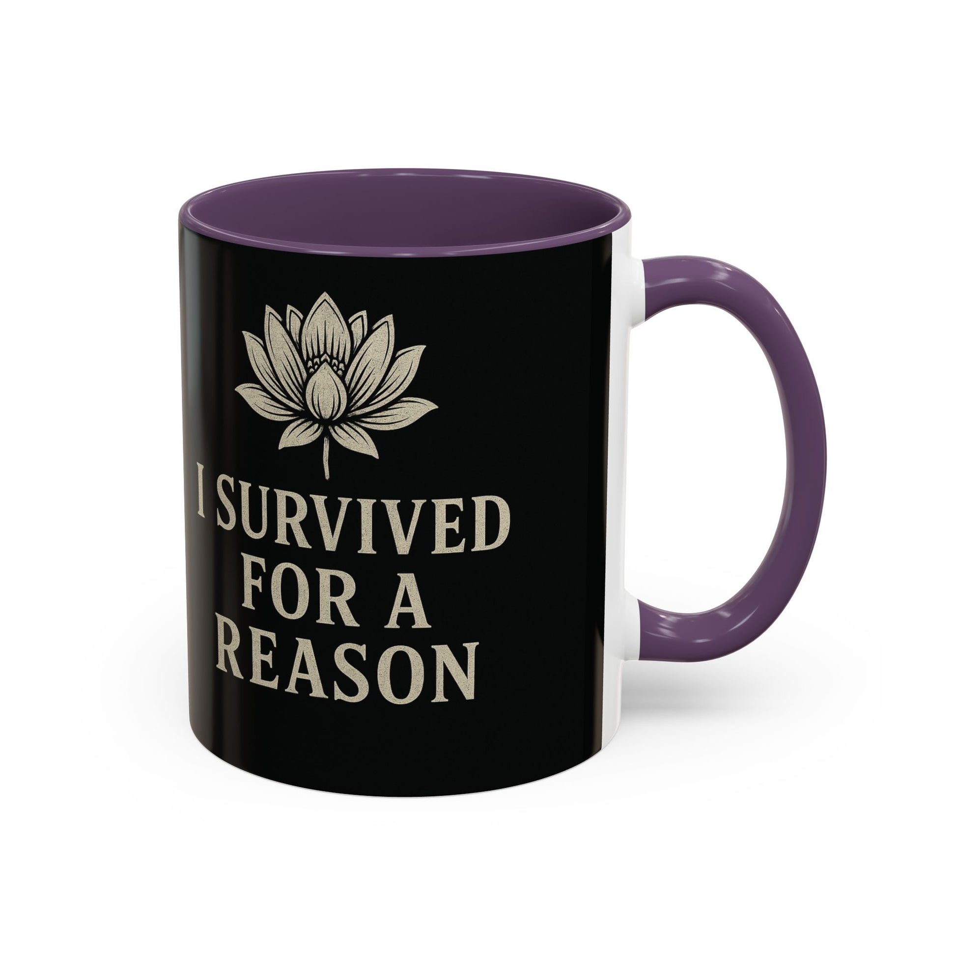 Inspirational Coffee Mug - I Survived for a Reason, Motivational Gift, Personalized Tea Cup, Positive Affirmation, Self-Care Mug