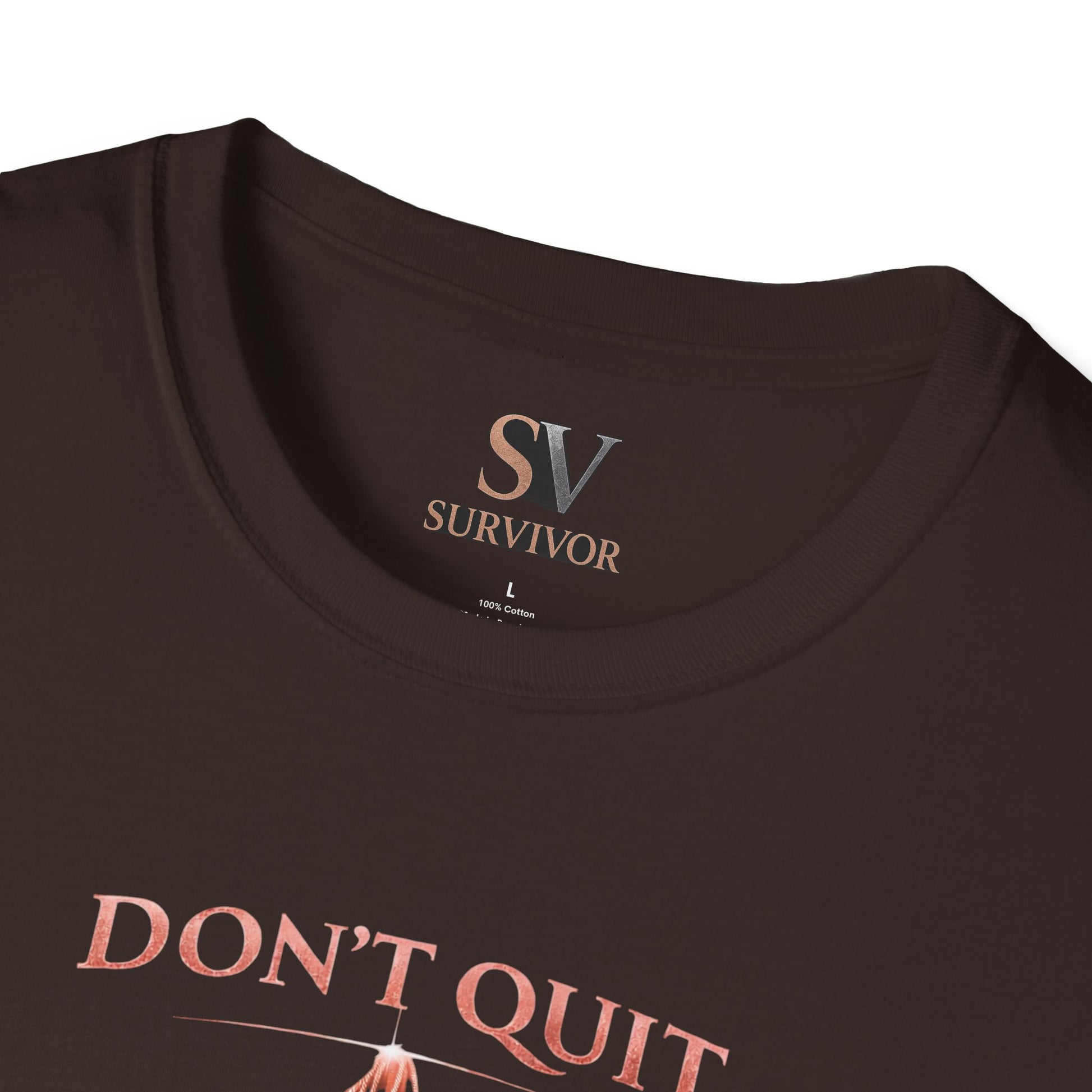Rose Gold Energy Fight and Never Quit -  Softstyle T-Shirt