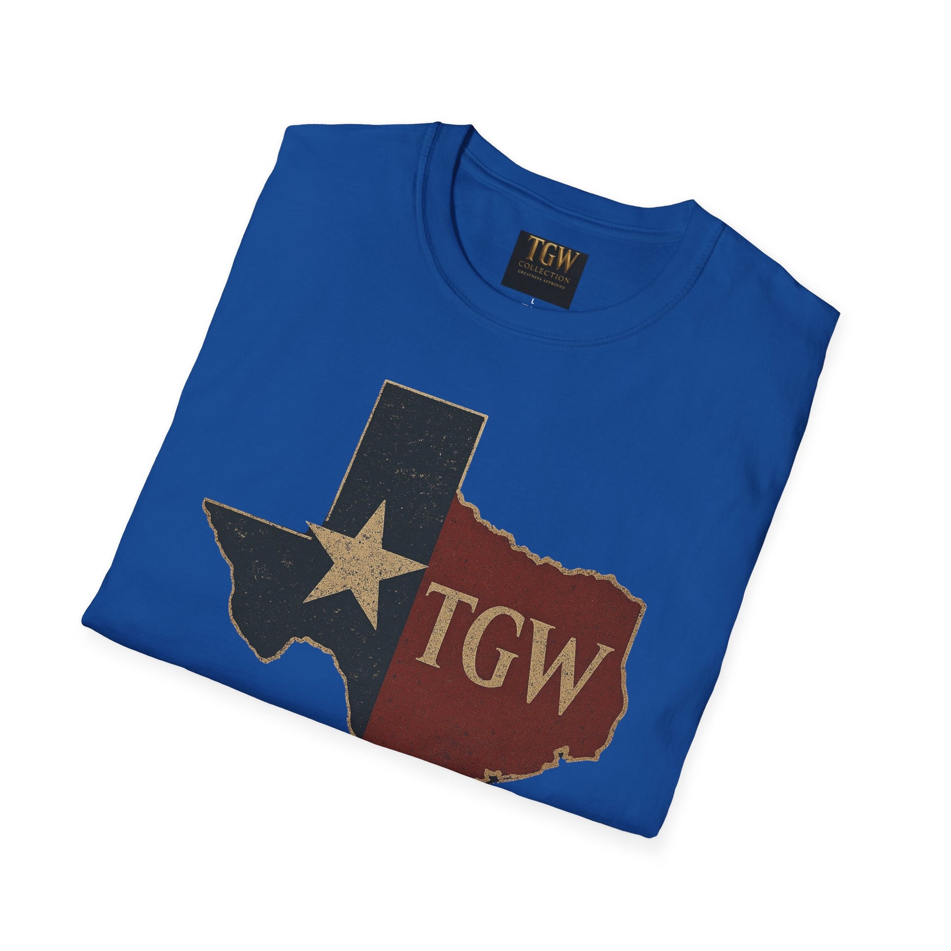 Texas Flag Outline T-Shirt with TGW Monogram — Rustic Lone Star Graphic Tee