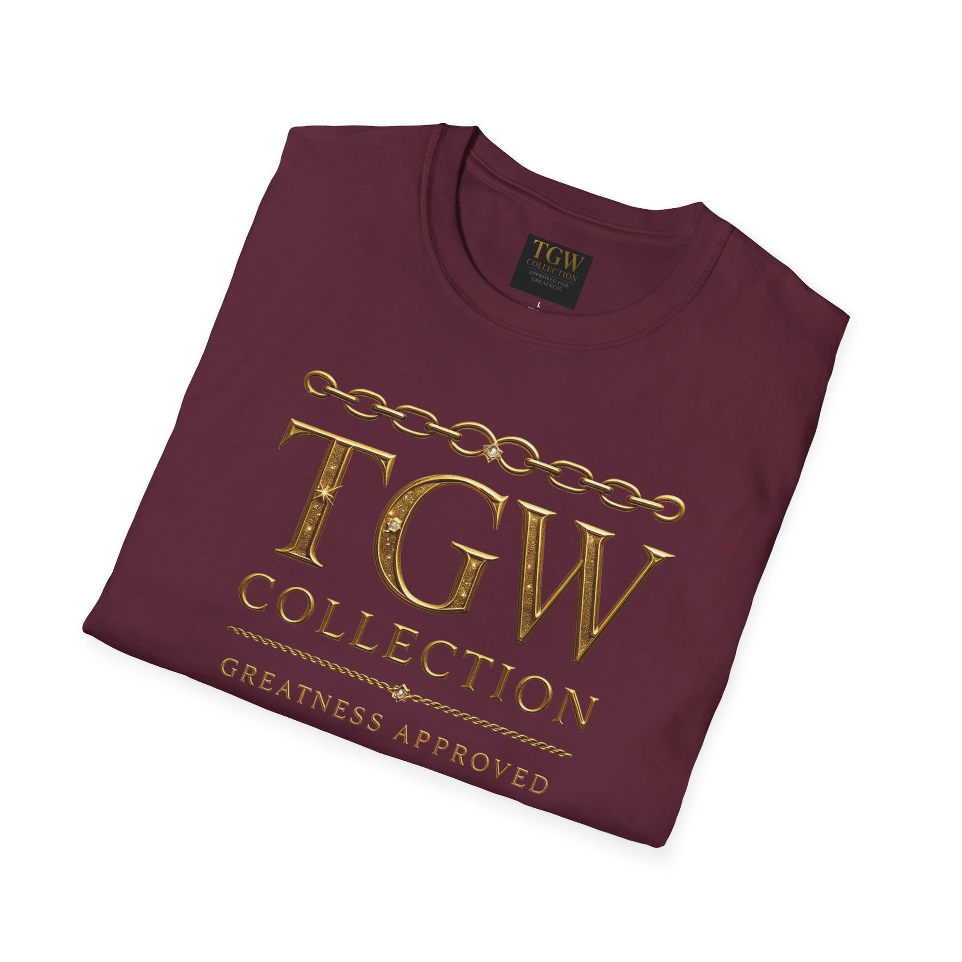 Gold Chain Text T-Shirt, Stylish Tee, Casual Wear, Motivational Shirt