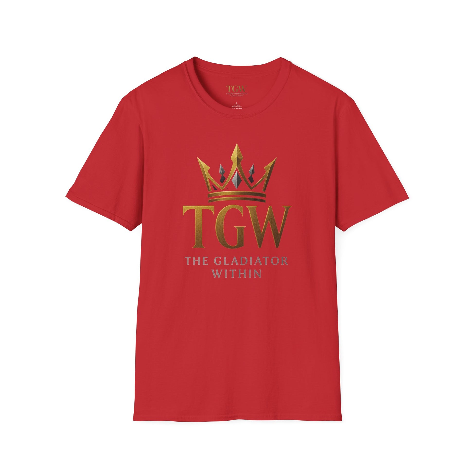 Men Gladiator T-shirt | Motivational Tee, Fitness Shirt, Gift for Him, Empowerment Apparel, Gold Crown Design