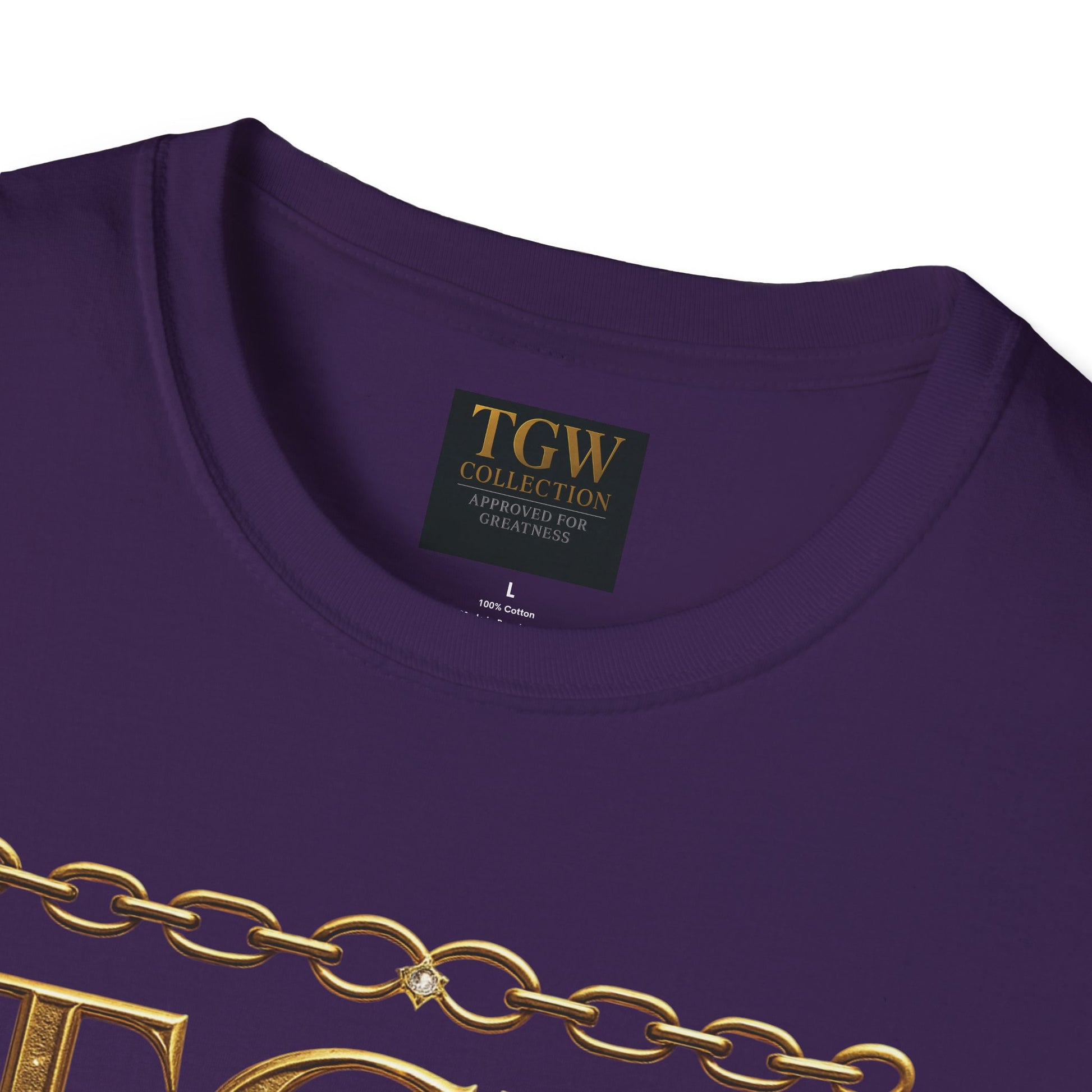 Gold Chain Text T-Shirt, Stylish Tee, Casual Wear, Motivational Shirt