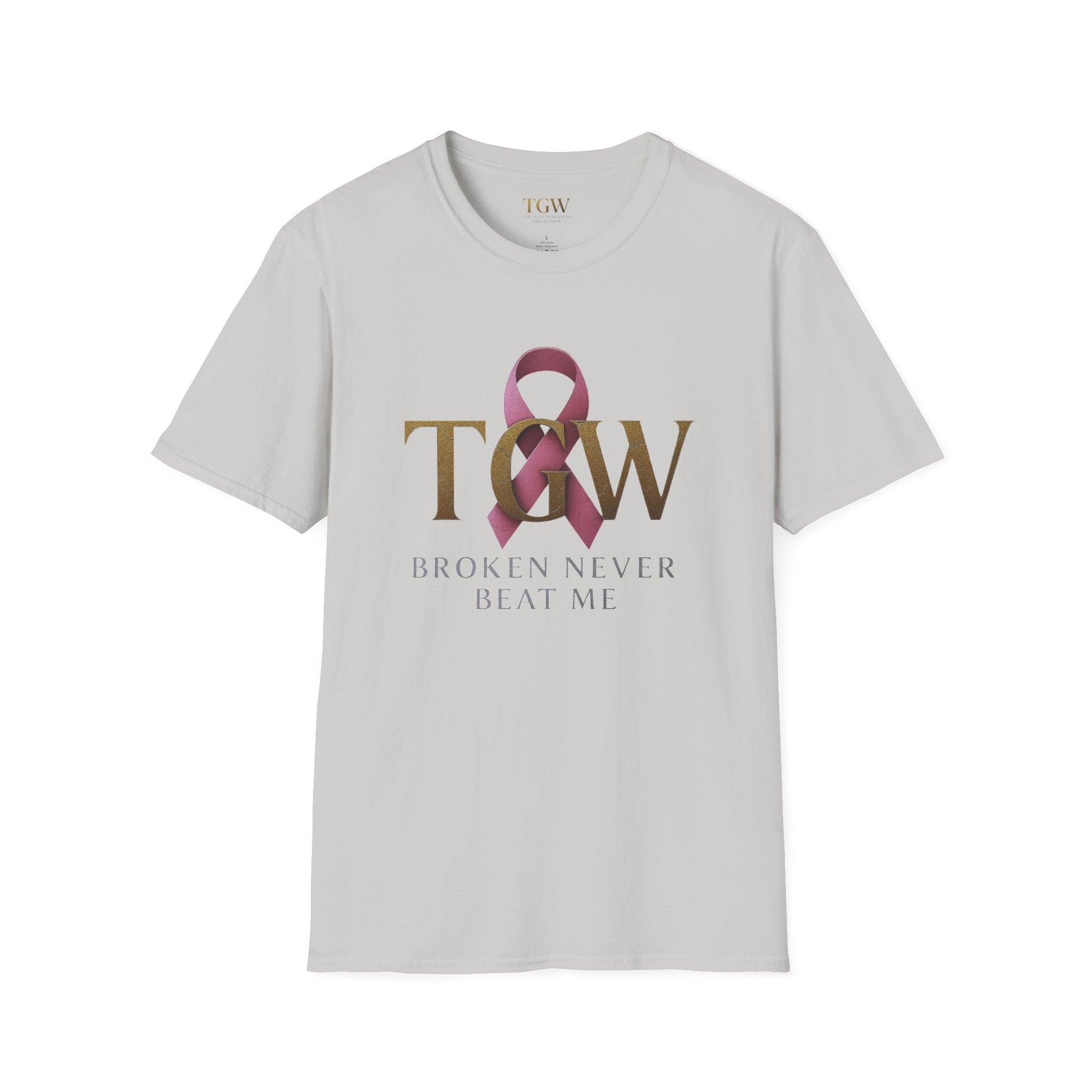 Inspirational T-Shirt: "Broken Never Beat Me" | Motivation, Support, Awareness, Gift for Her, Cancer Survivor