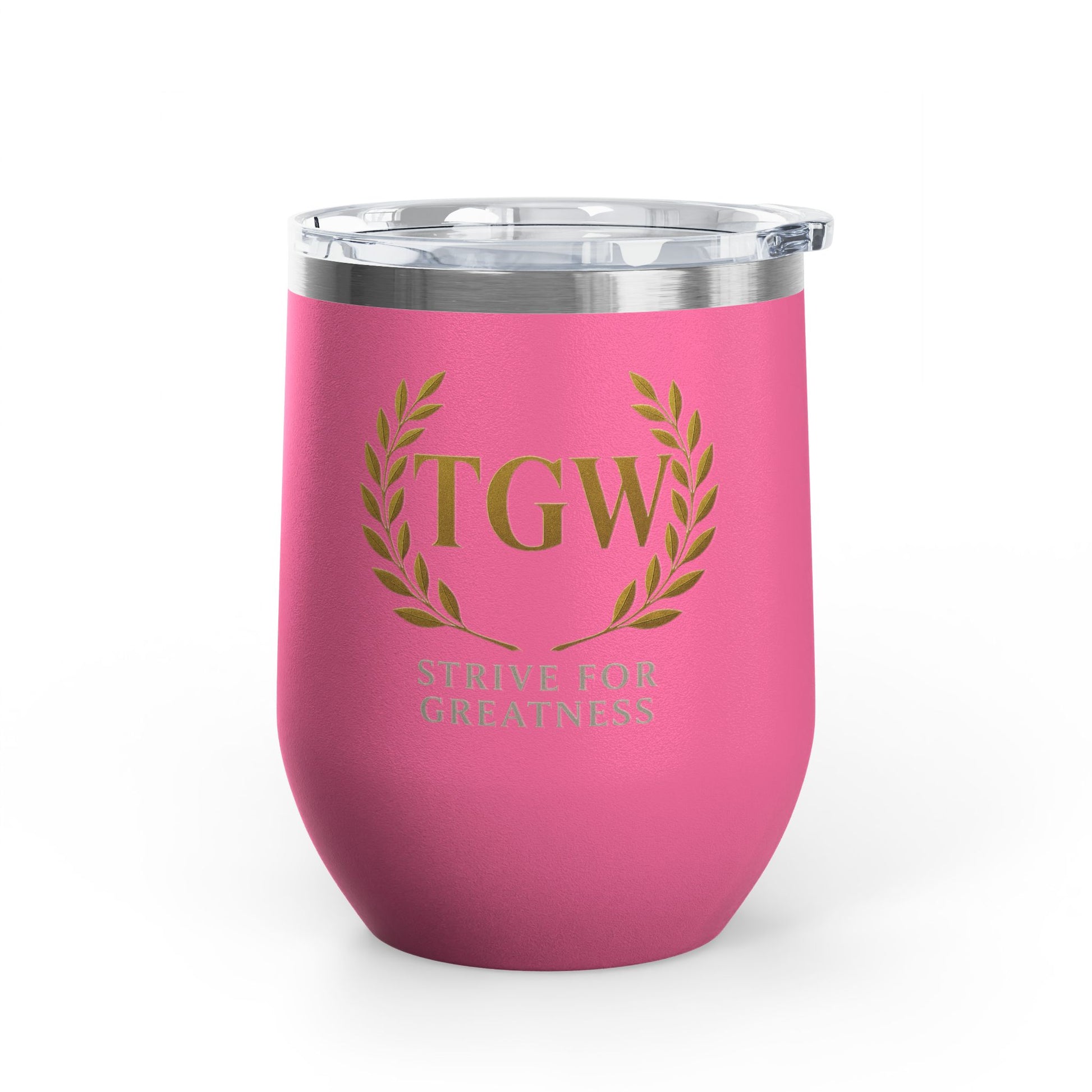 Elegant Wine Tumbler - Strive for Greatness | Personalized Gift for Wine Lovers, Celebrations, Home Bar, Holidays, Motivational Drinkware