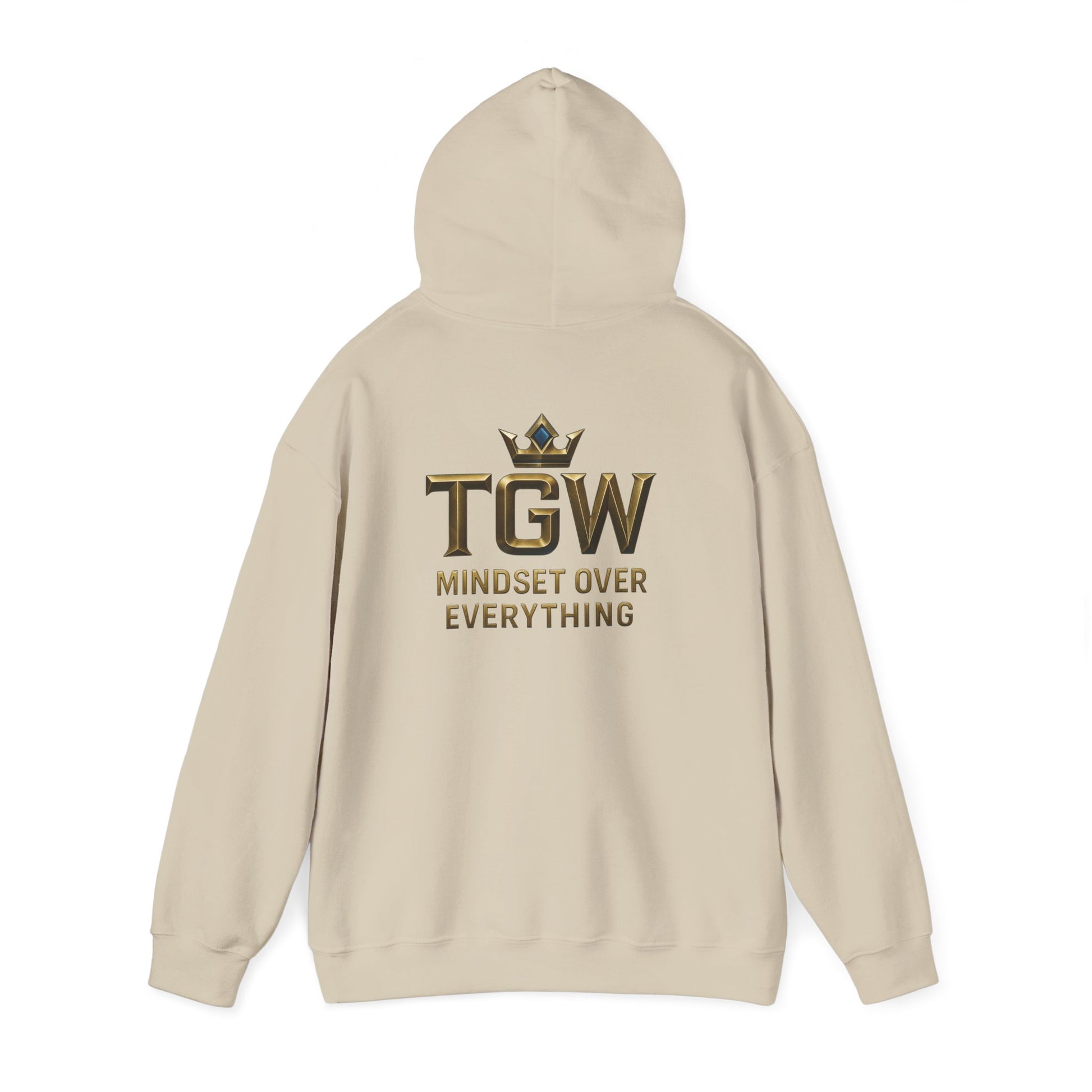 TGW Collection Hooded Sweatshirt: Mindset Over Everything, Style, Cozy Fashion, Gift Idea, Casual, Street-wear