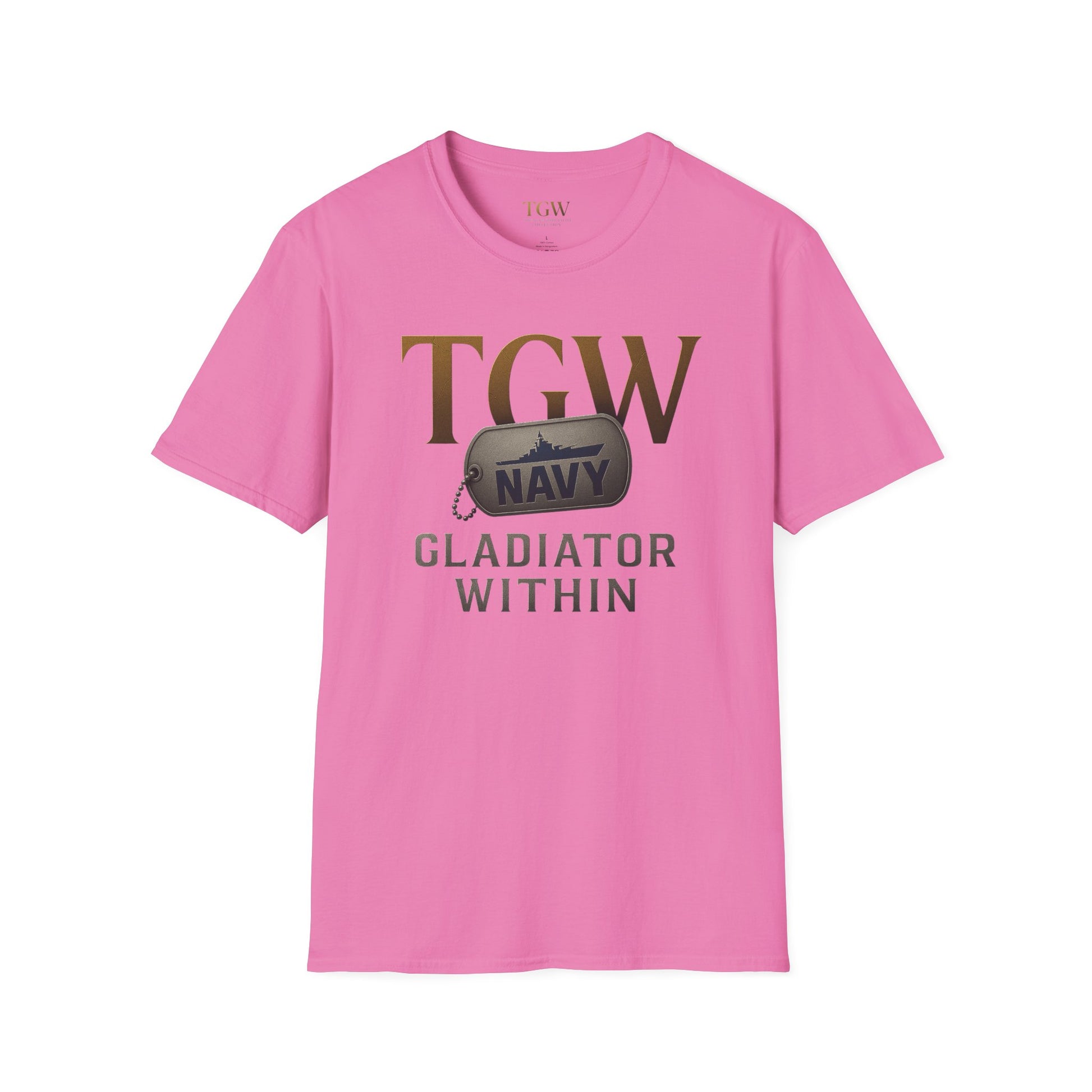 Navy Gladiator Within T-Shirt, Softstyle Tee for Veterans, Motivational Shirt, Gift for Military Families, Casual Everyday Wear