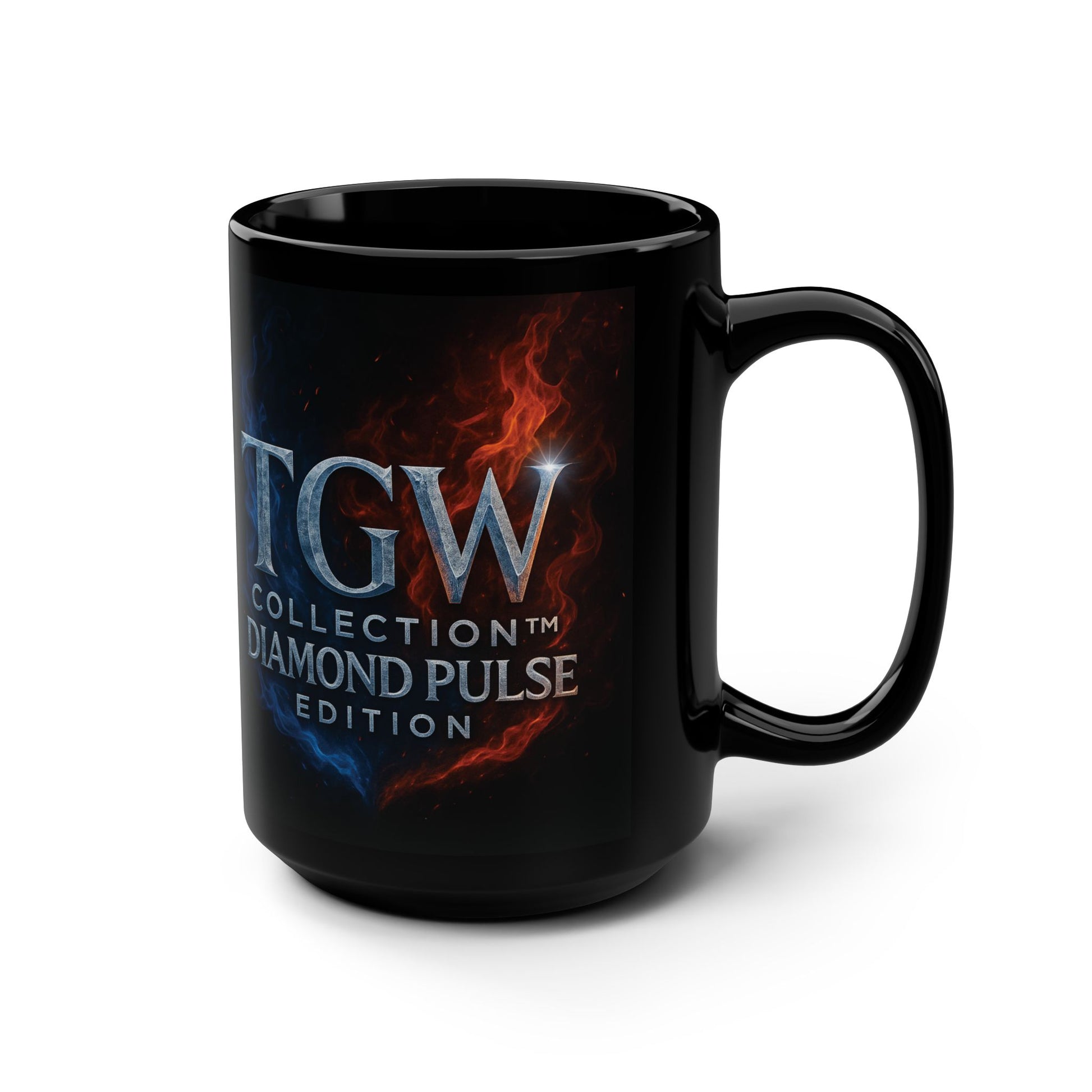 TGW Diamond Pulse Black Mug, 15oz